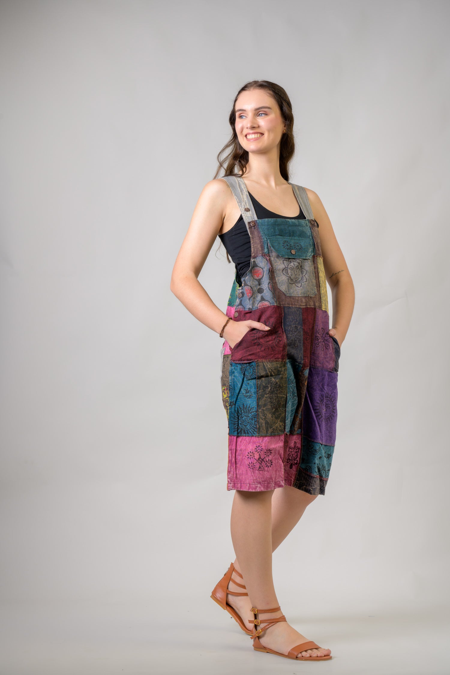 Rhea Colorful Mushroom Patches Short Jumper