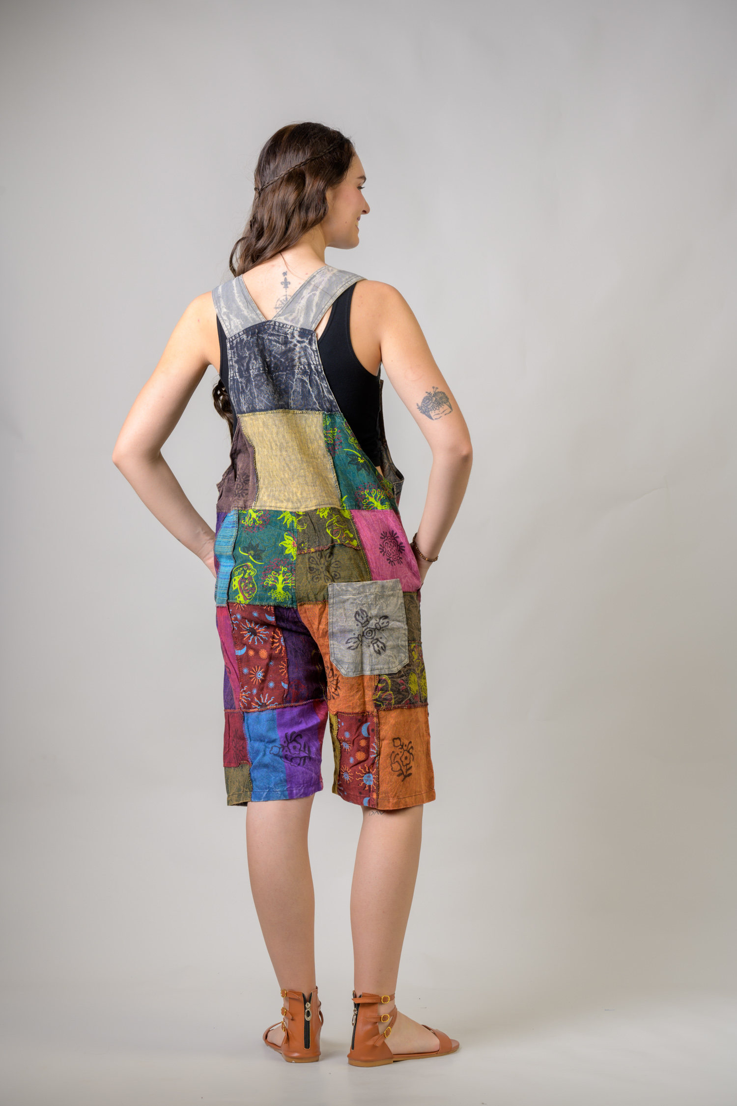 Rhea Colorful Mushroom Patches Short Jumper