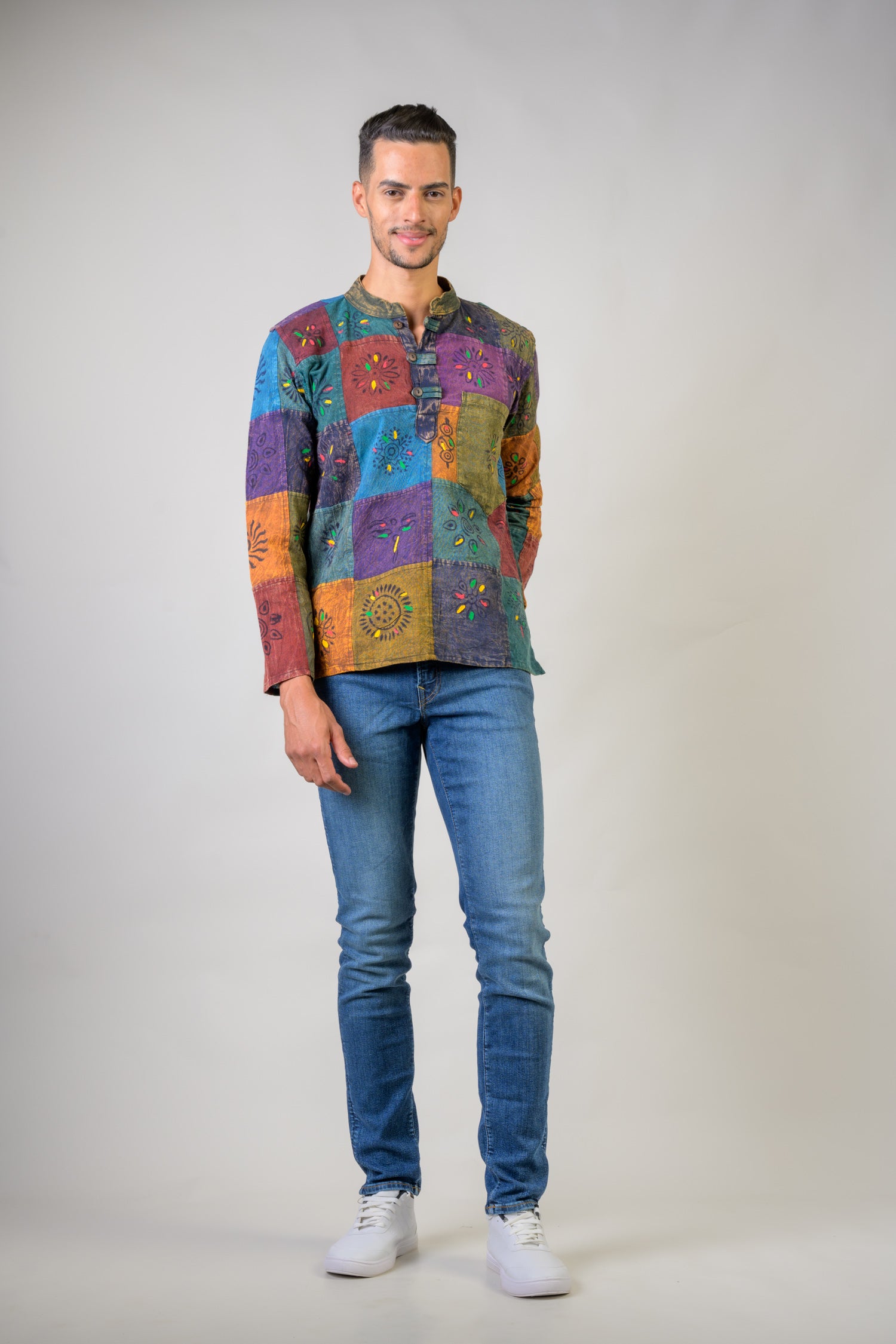 Rhea Mix Patch Printed Shirt (Assorted)
