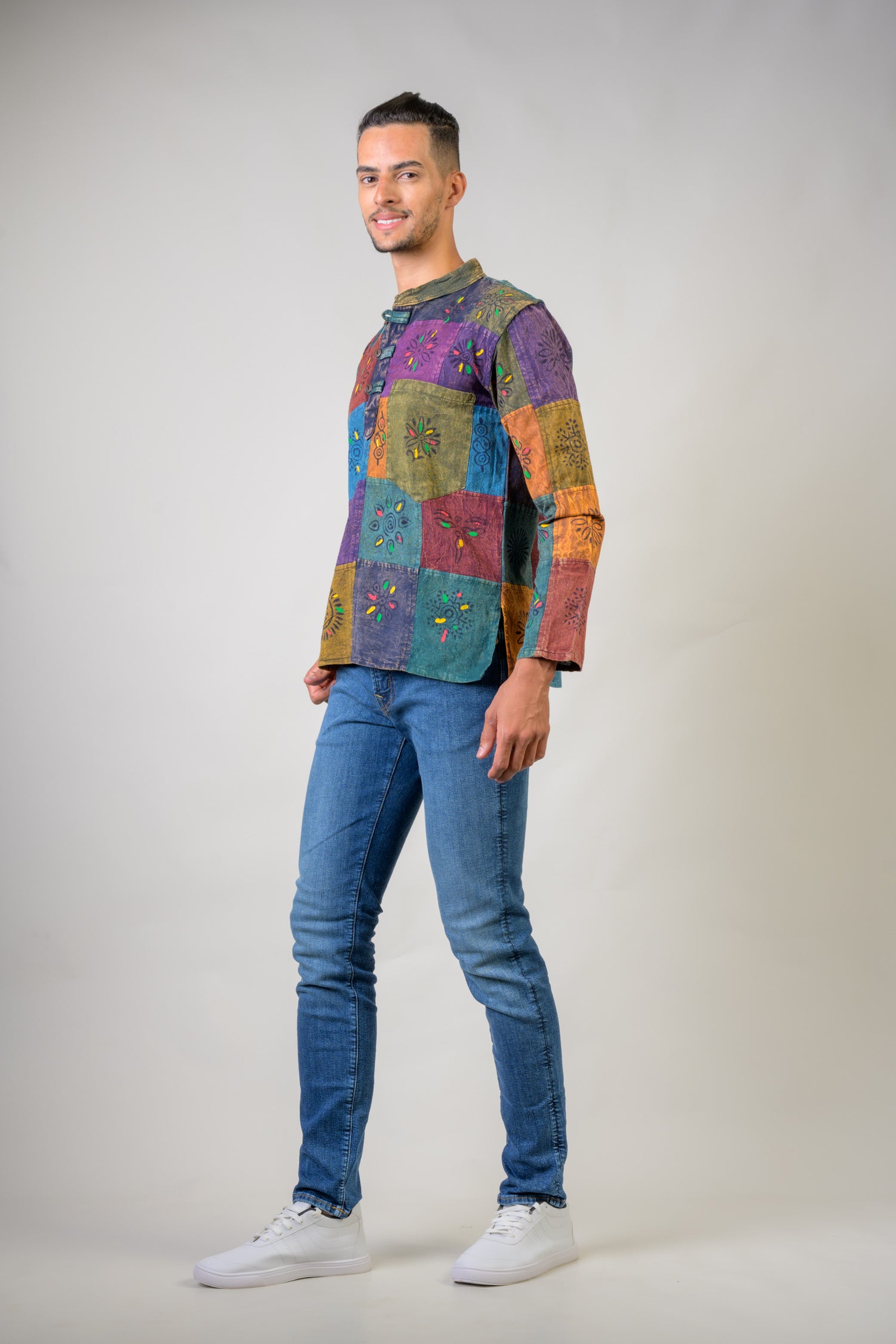 Rhea Mix Patch Printed Shirt (Assorted)