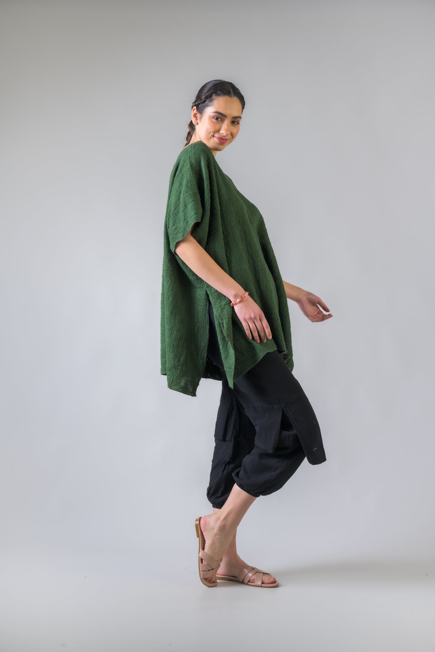 Rhea Woven Jute Kaftan Top