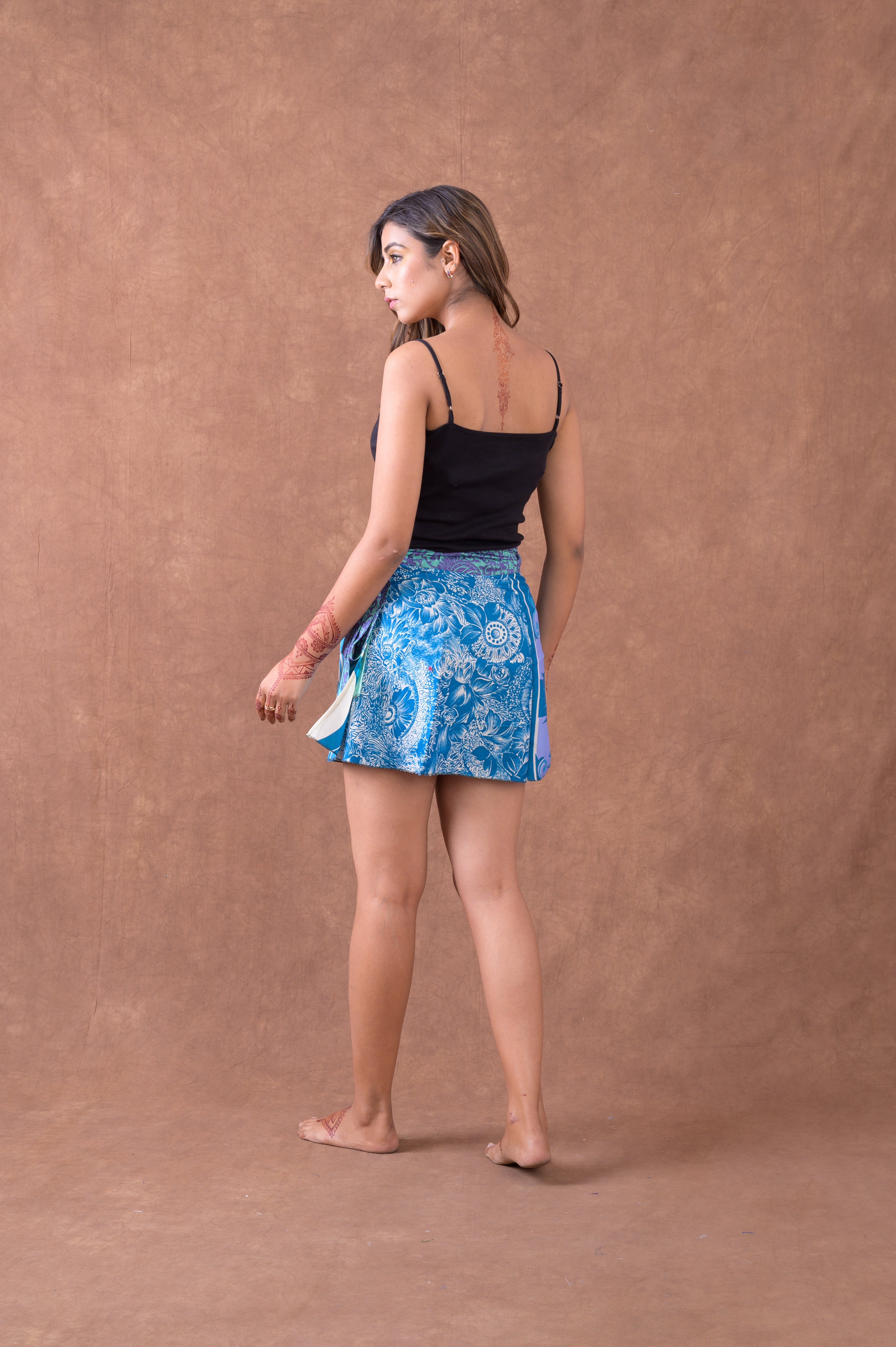Rhea Short Printed Wrap Skirt