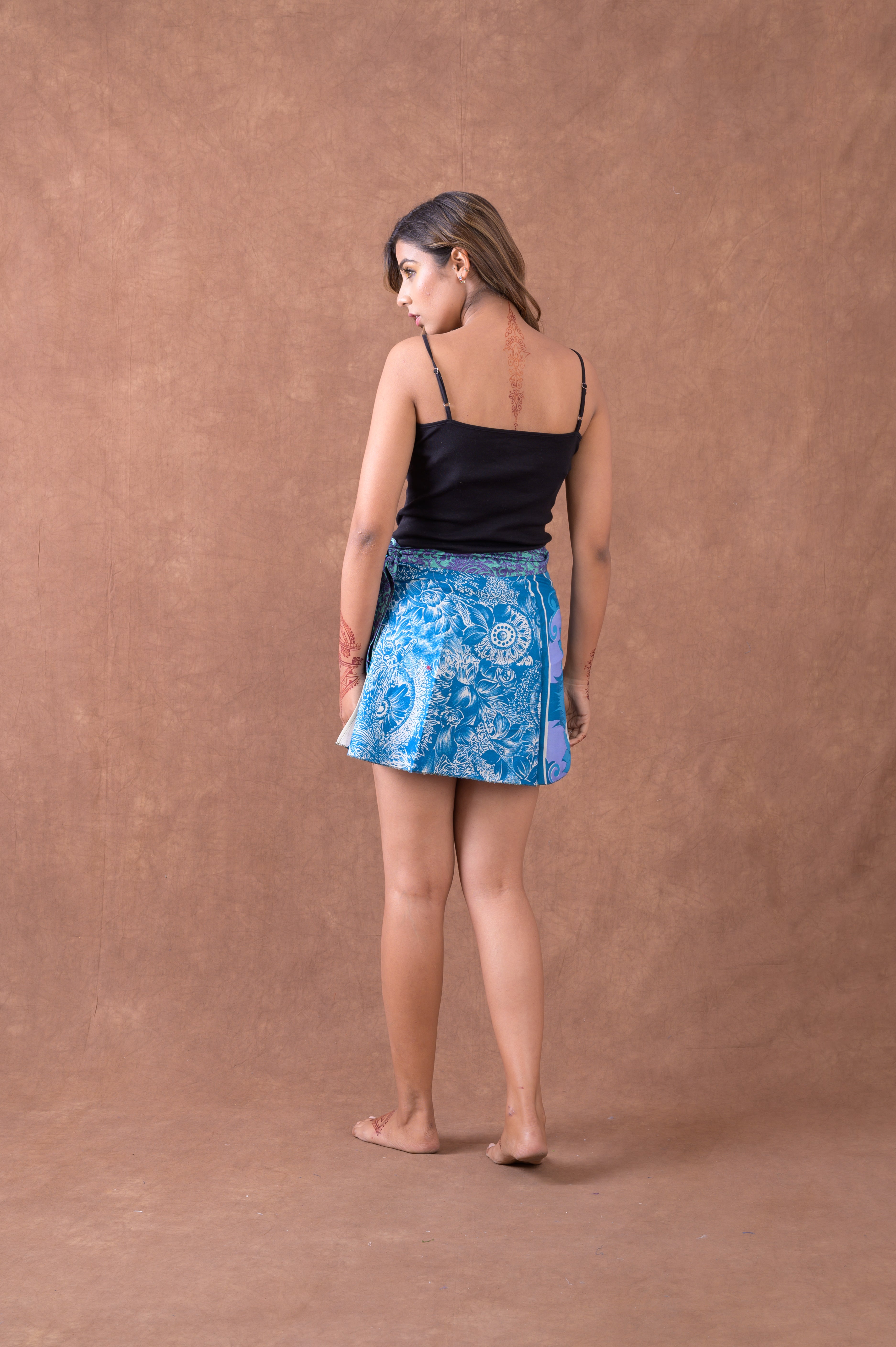 Rhea Short Printed Wrap Skirt