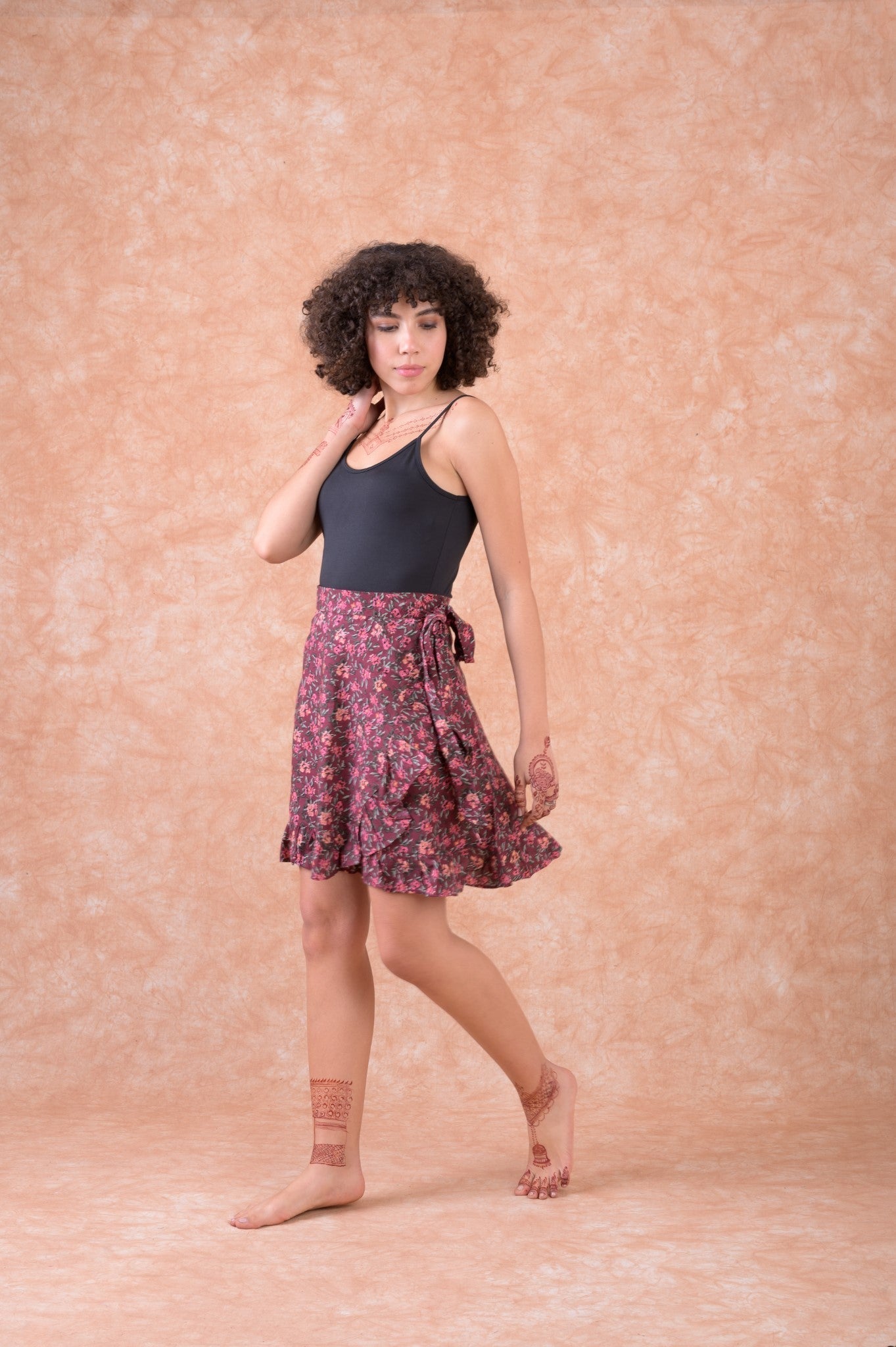 Rhea Mini Wrap Skirt Maroon / S/M