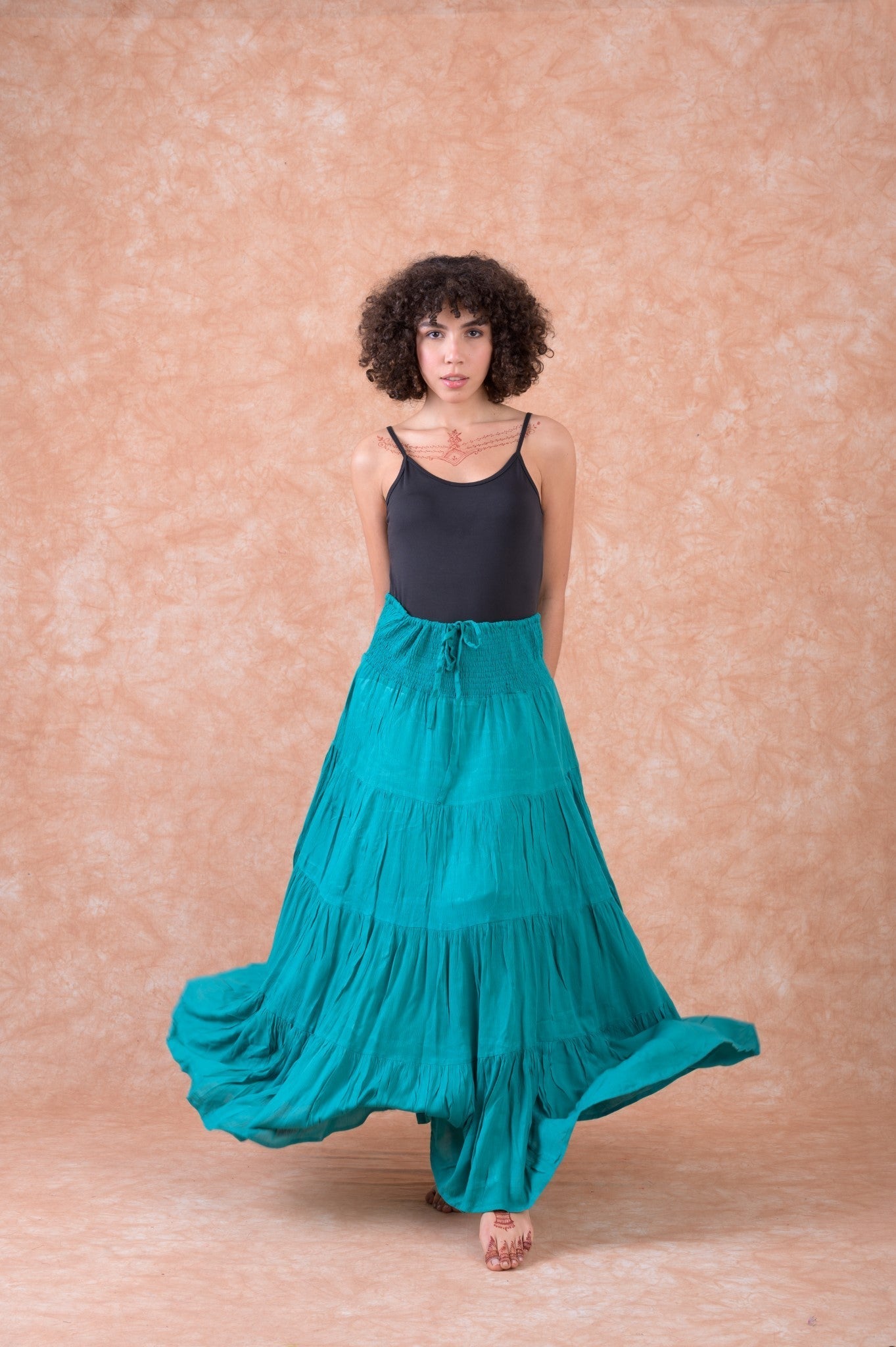 Rhea Leena Tiered Skirt Black / S/M