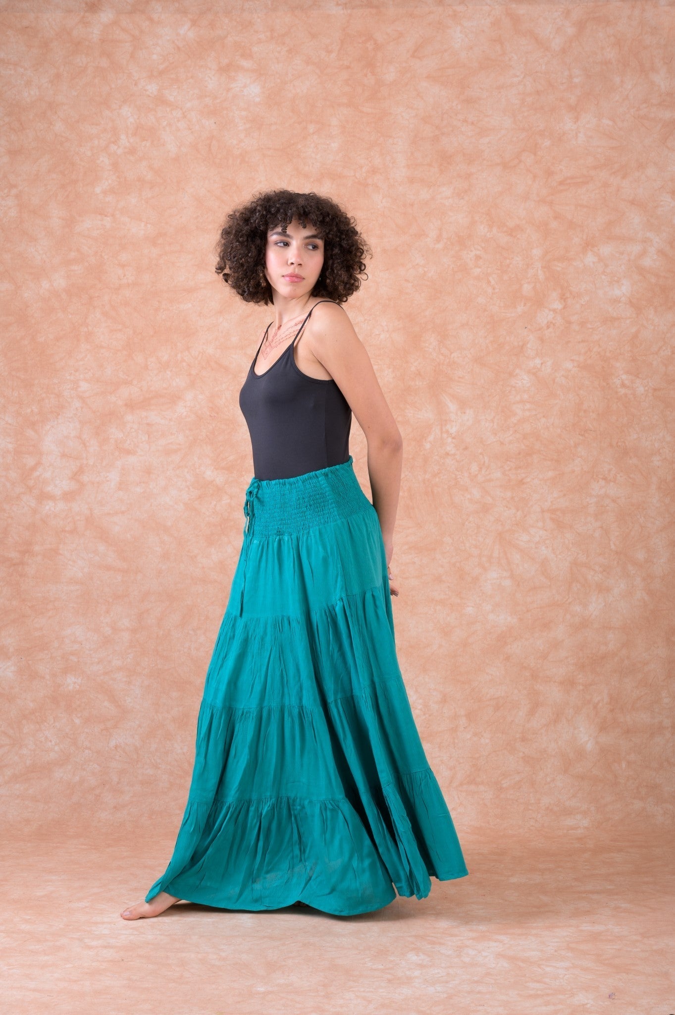 Rhea Leena Tiered Skirt Black / S/M