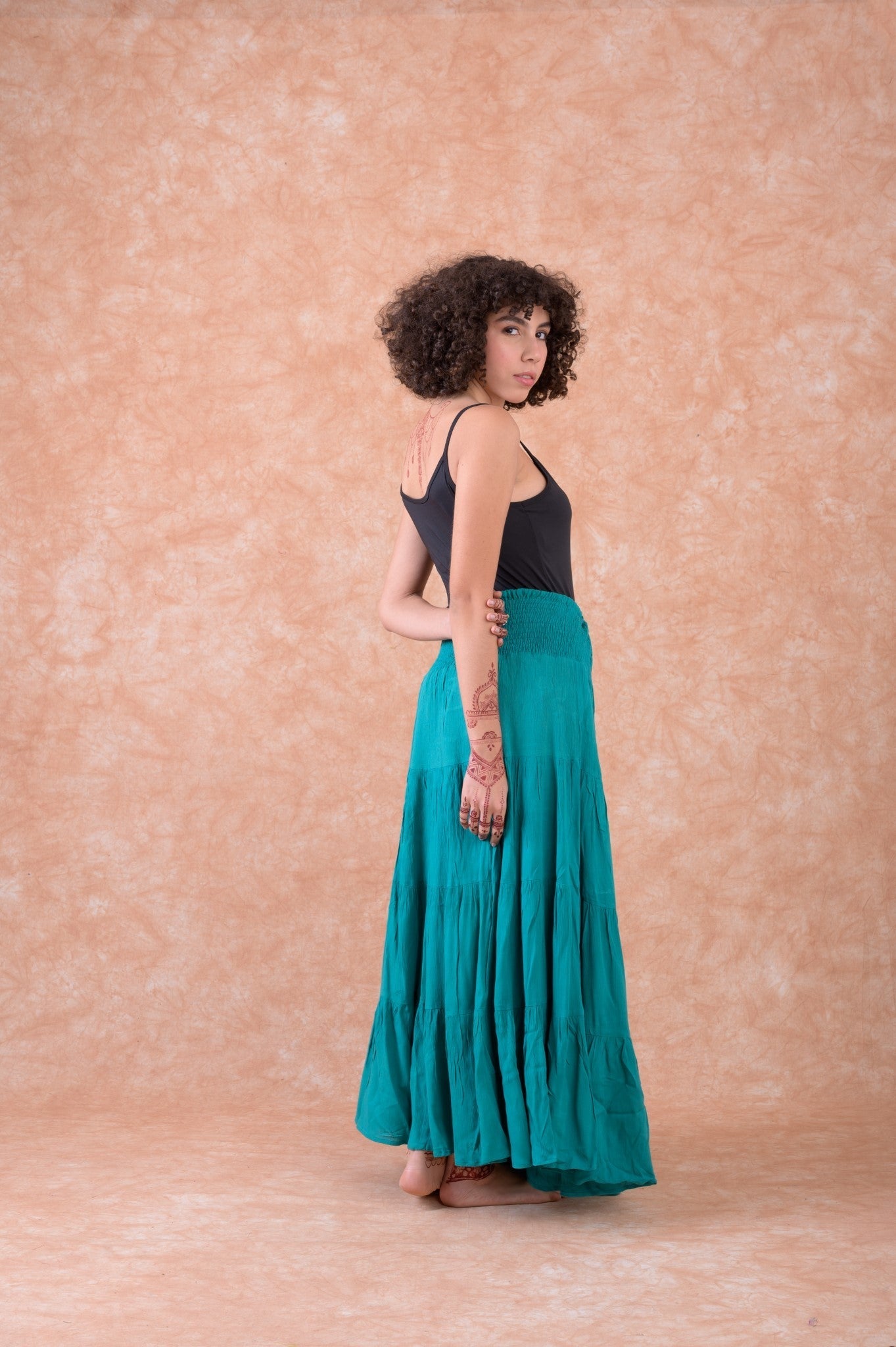 Rhea Leena Tiered Skirt Black / S/M