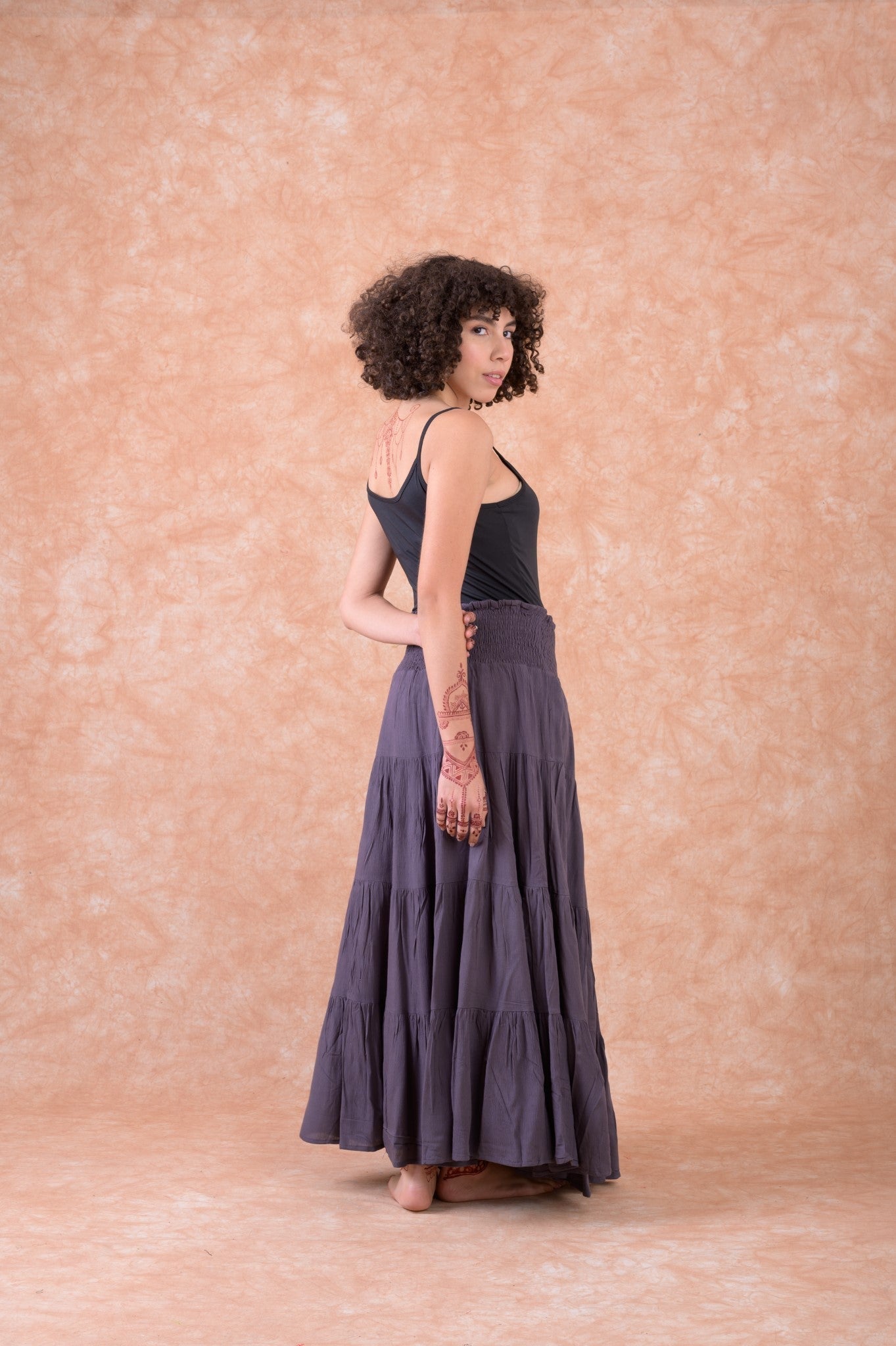 Rhea Leena Tiered Skirt Black / S/M