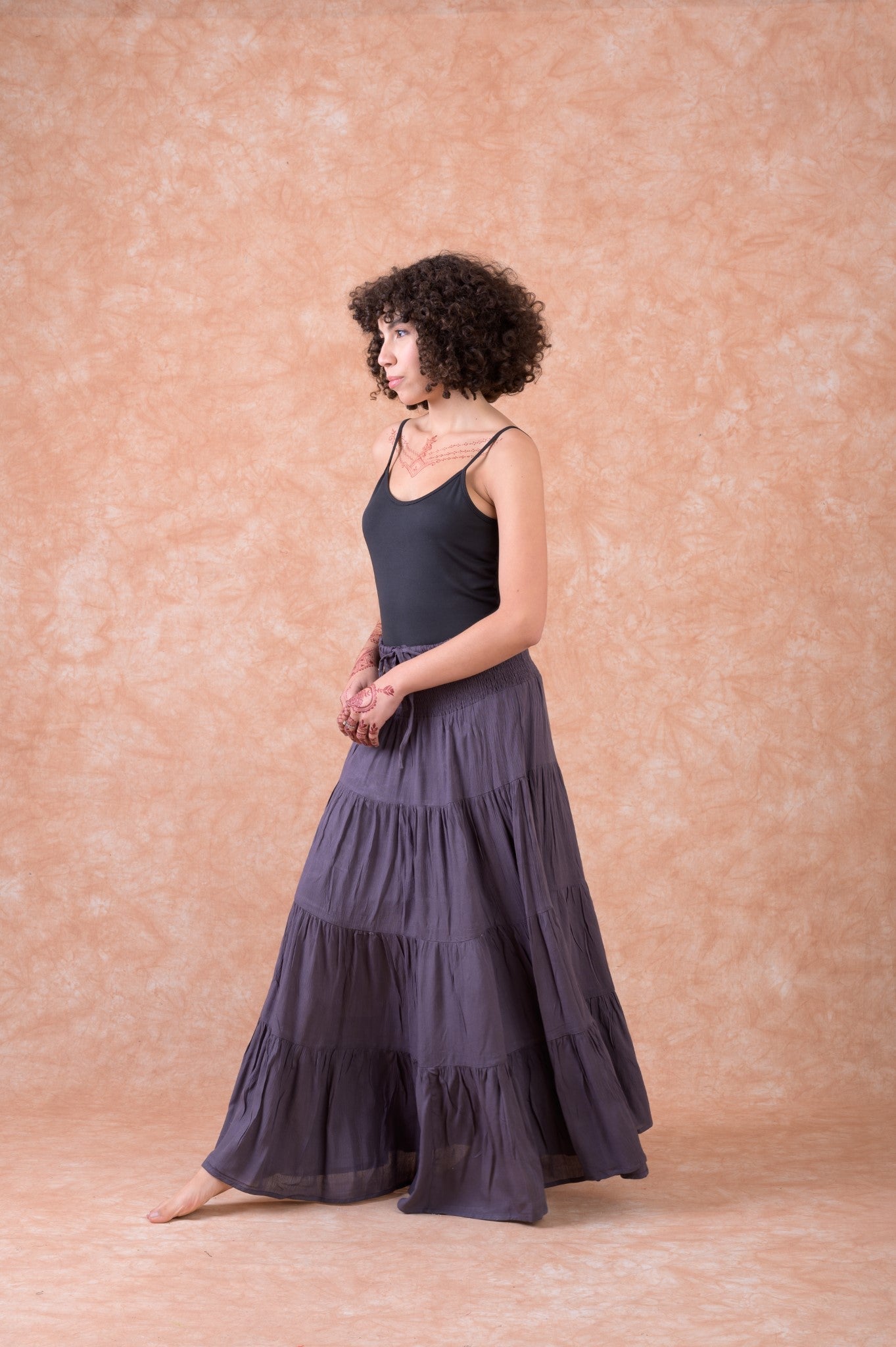 Rhea Leena Tiered Skirt Black / S/M