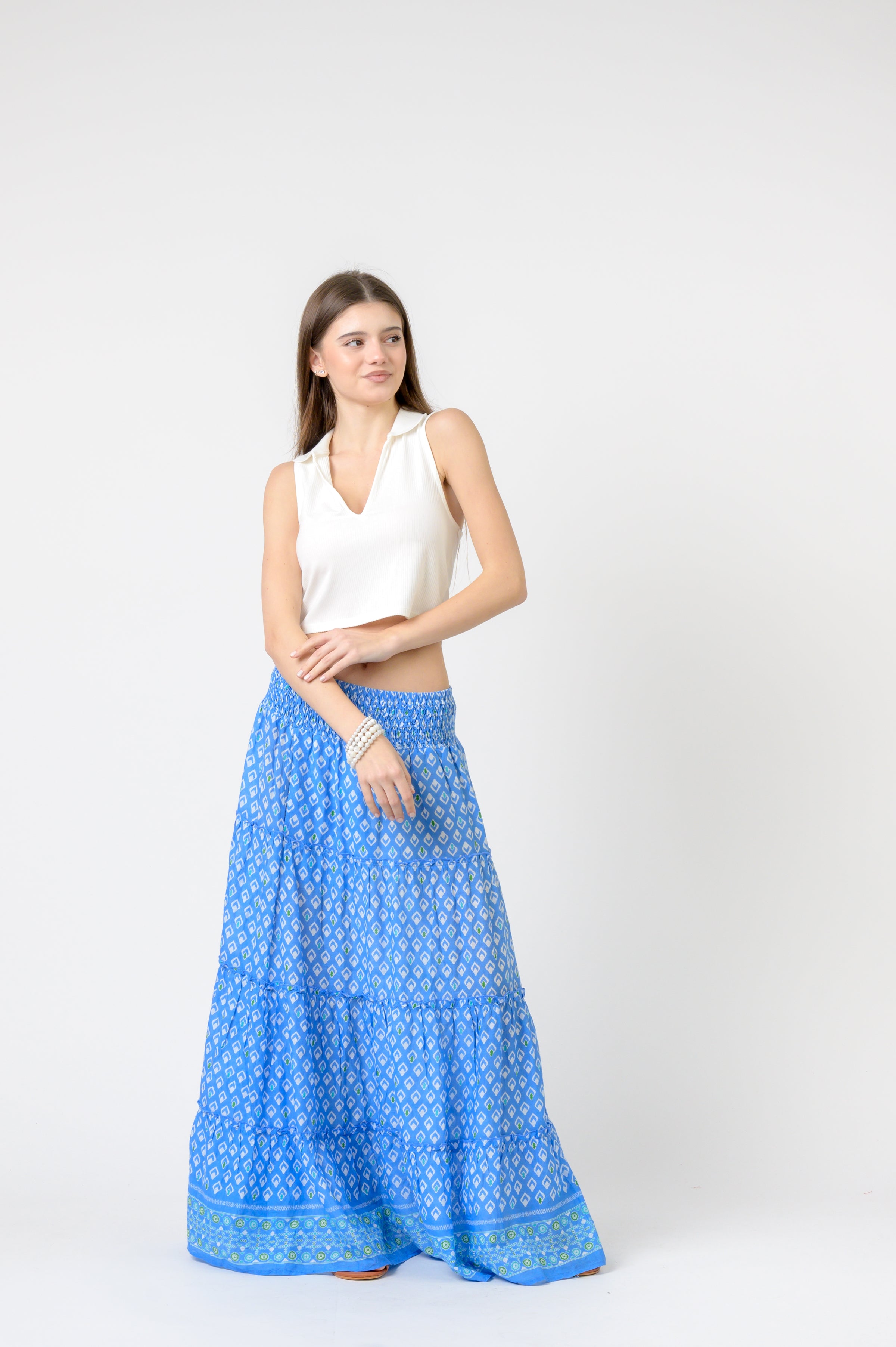 Rhea Tiered Skirt Pocahontas print