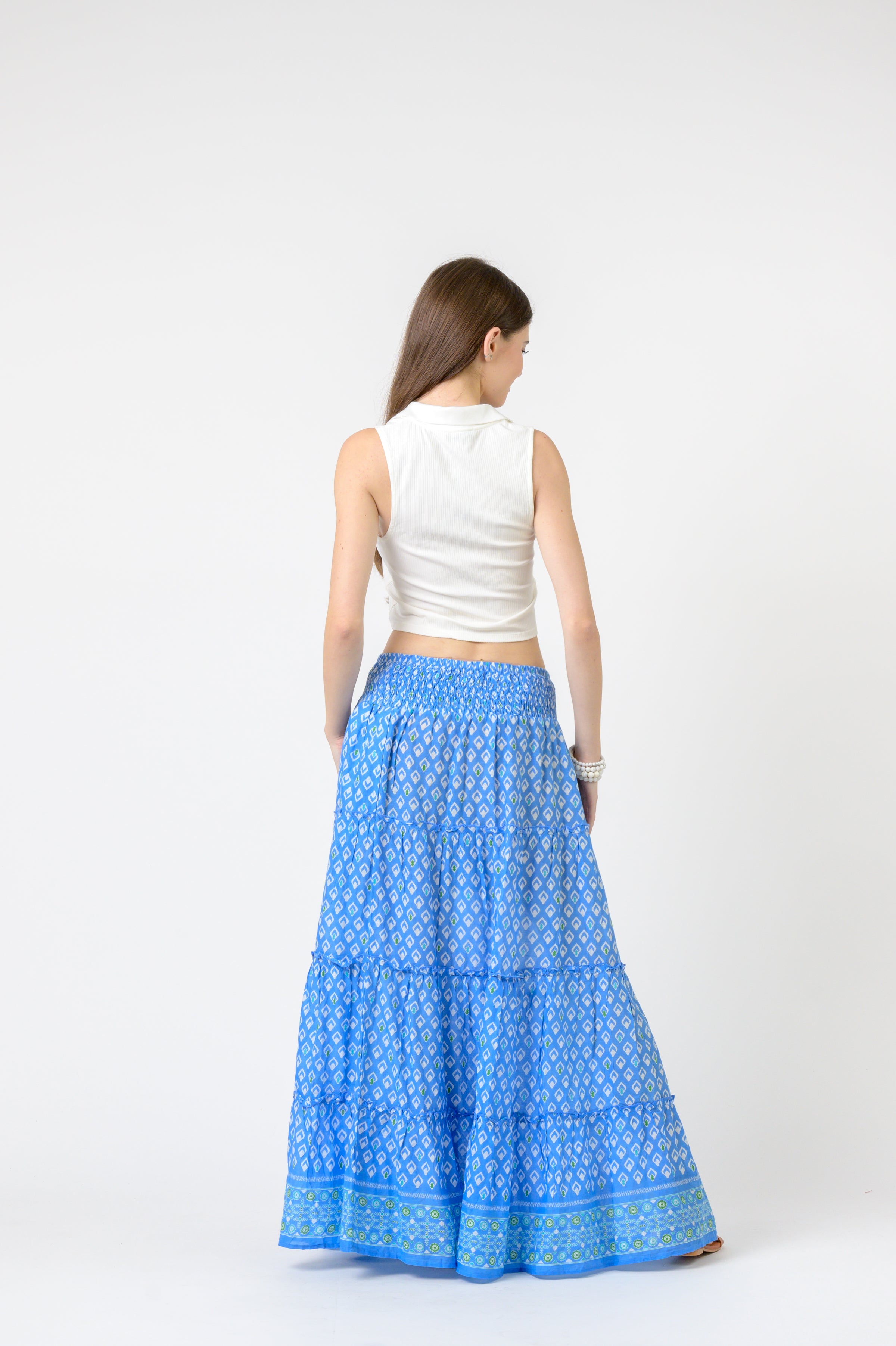 Rhea Tiered Skirt Pocahontas print