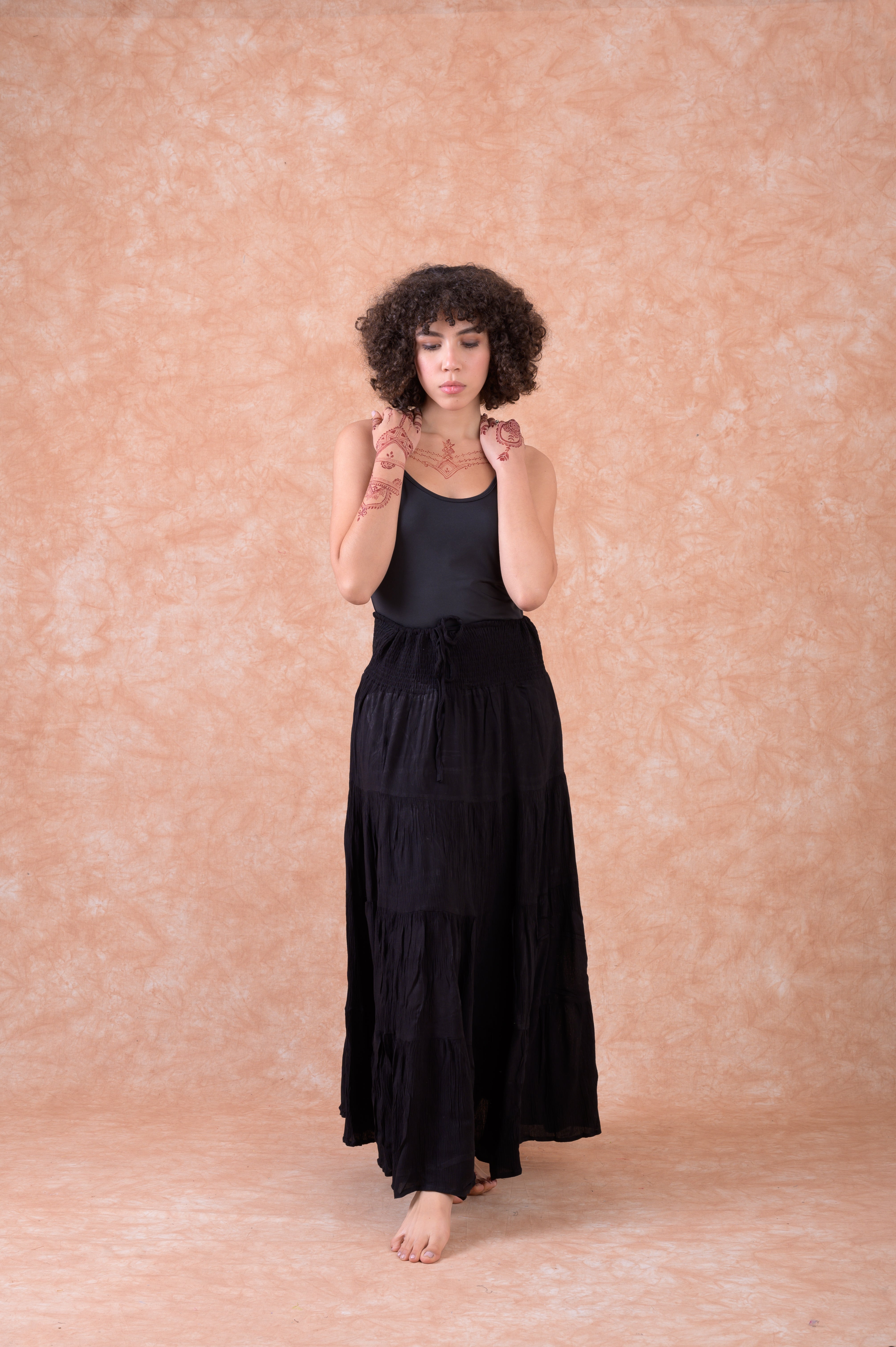 Bingo Tiered Skirt - Black - Large/XLarge