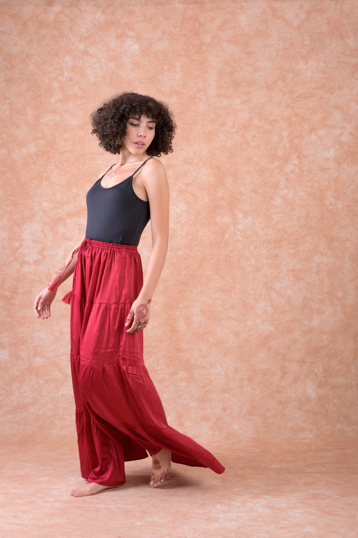 Rhea Bingo Tiered Skirt Black / S/M