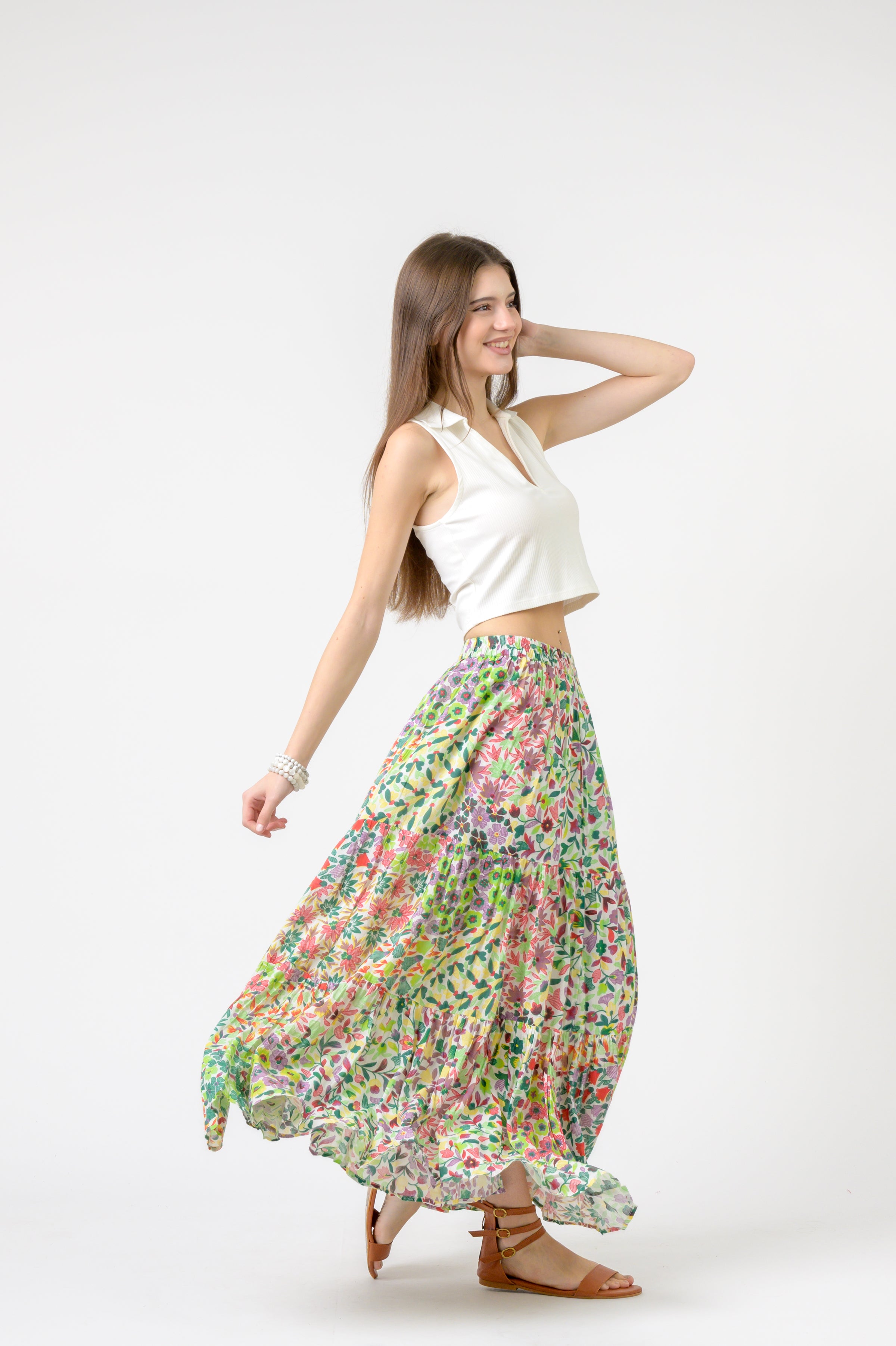 Rhea Flower Garden Slipped Skirt