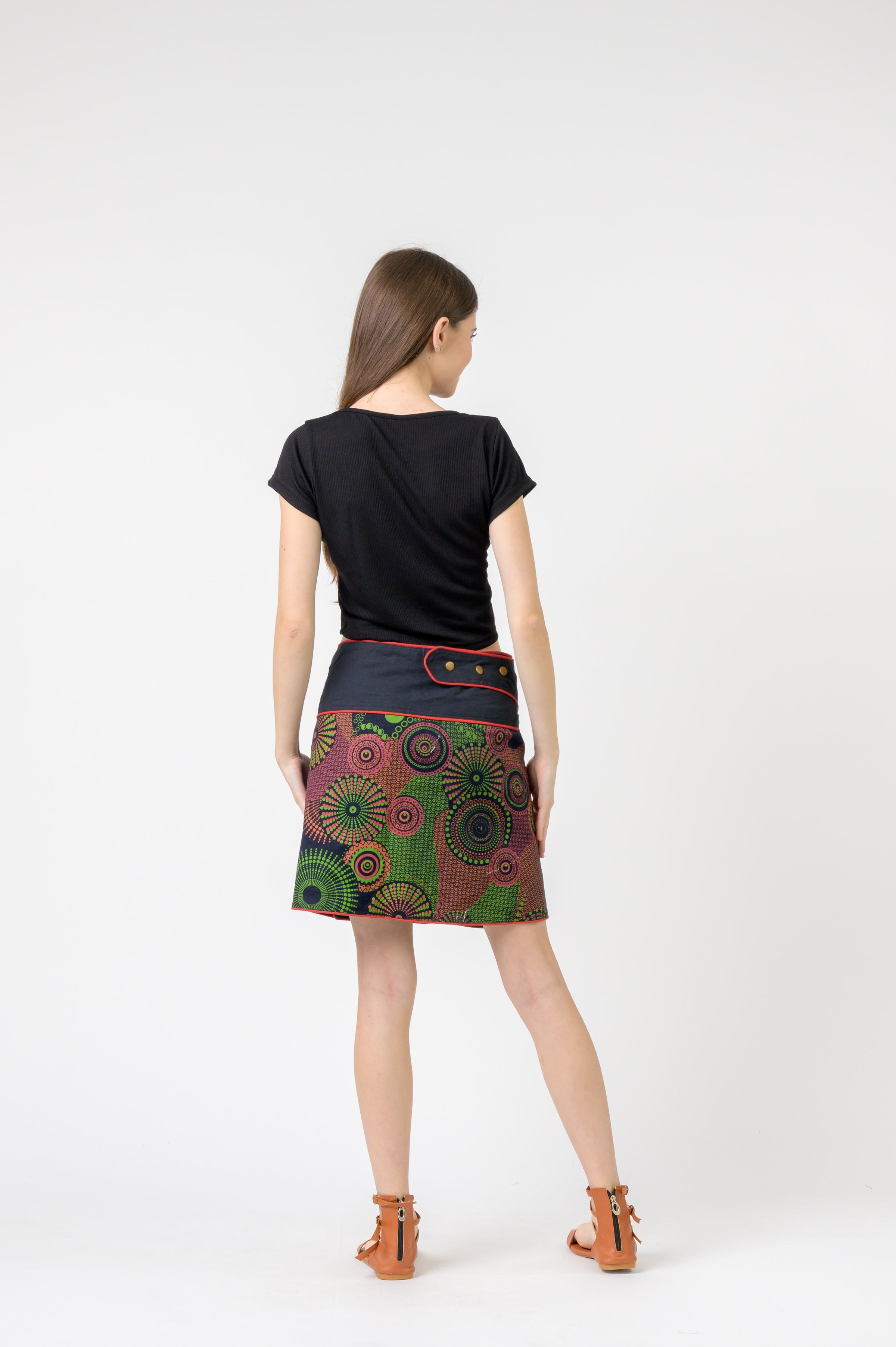 Rhea Pattern Print Pocket Skirt