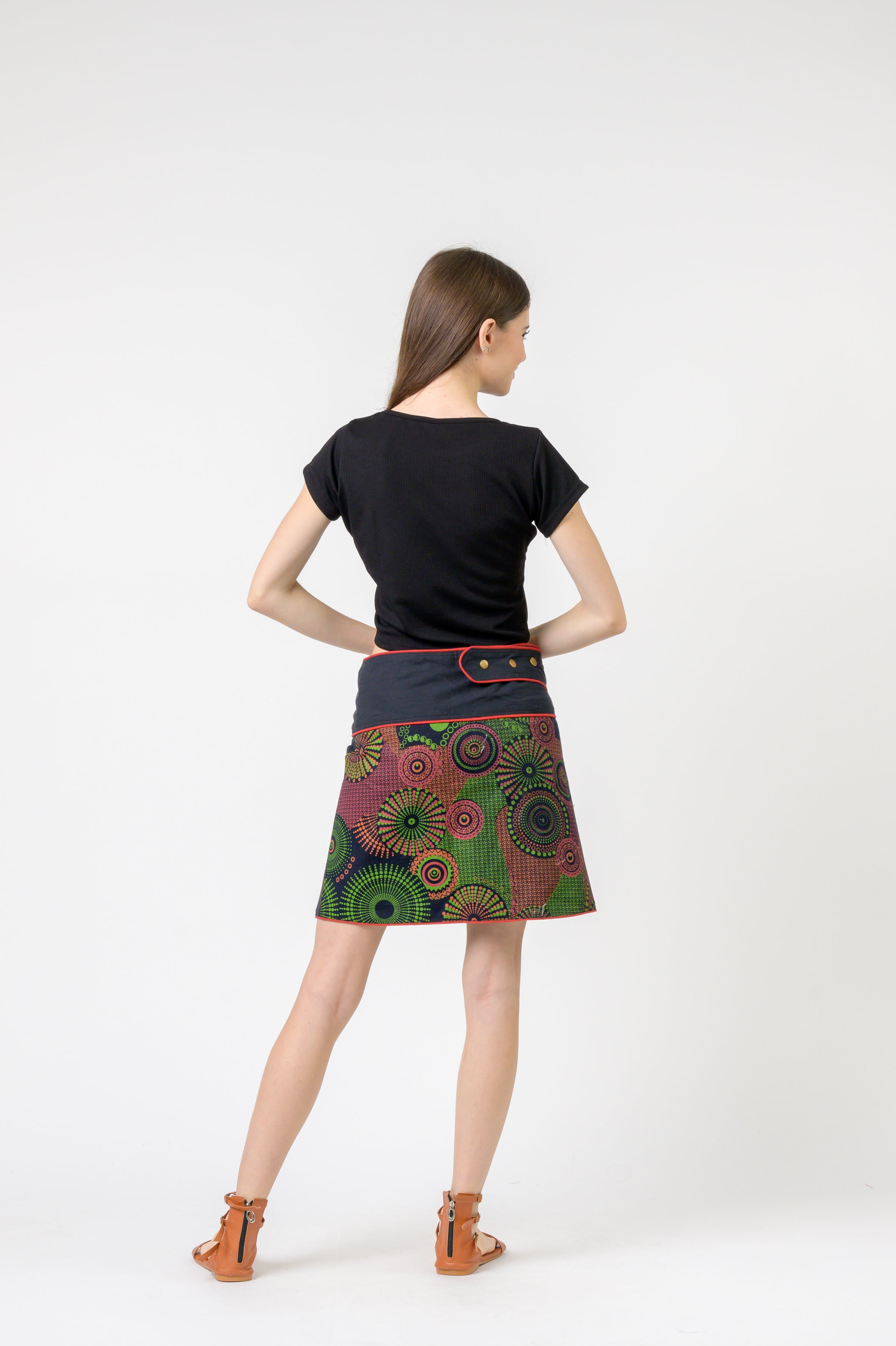 Rhea Pattern Print Pocket Skirt