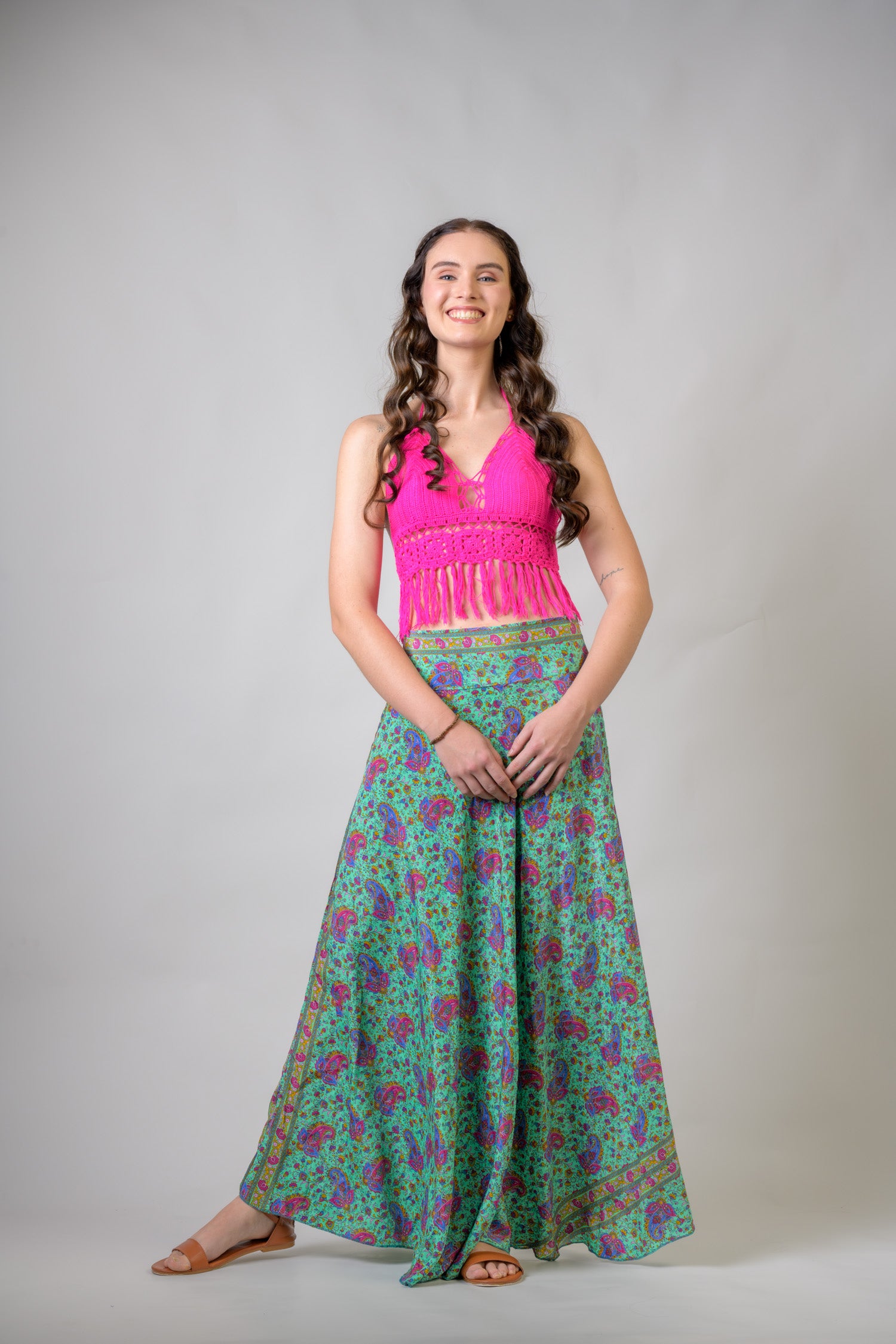 Rhea Flower Print Skirt Green / One Size