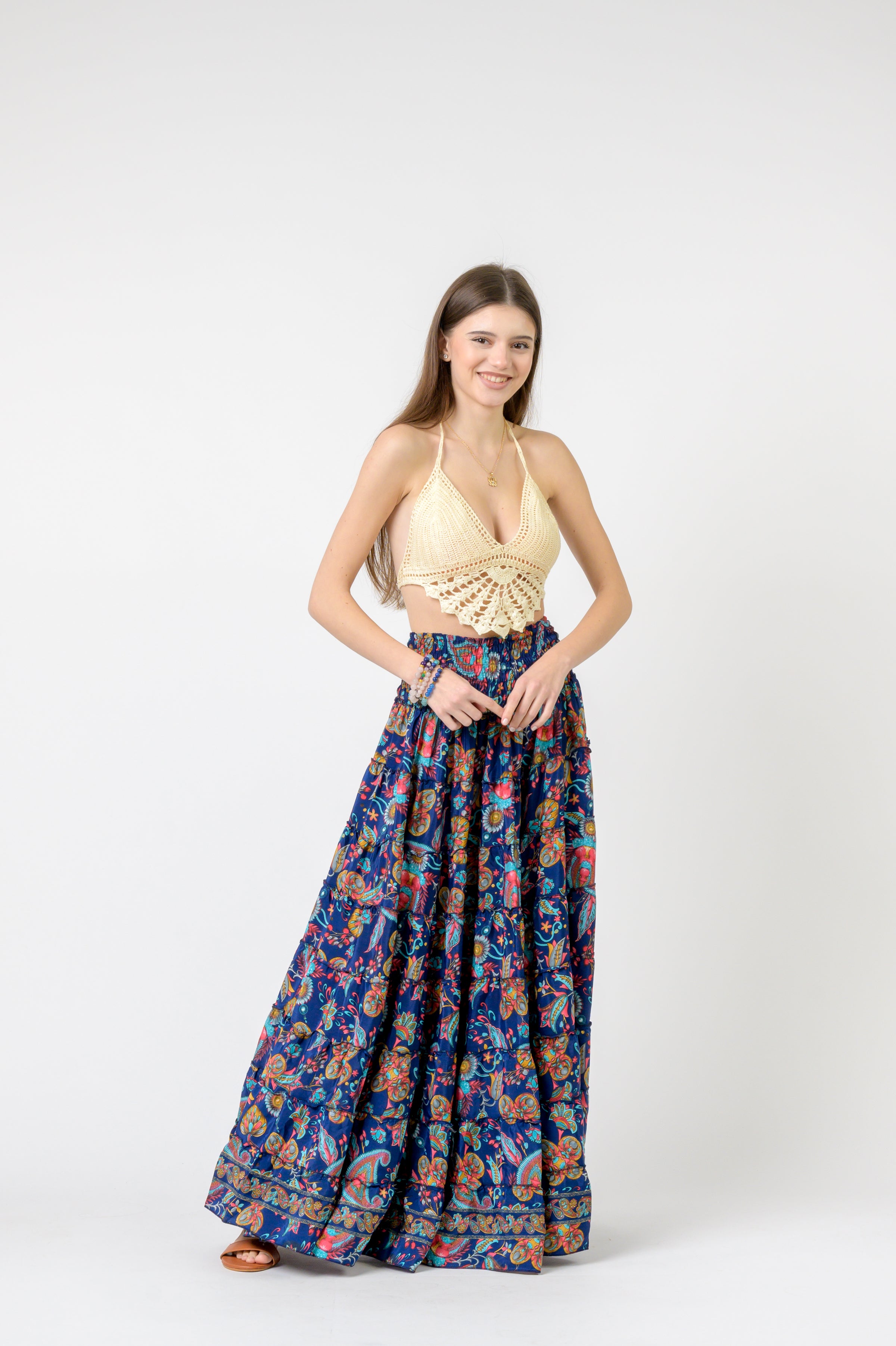 Rhea Layered Print Ruffle Skirt