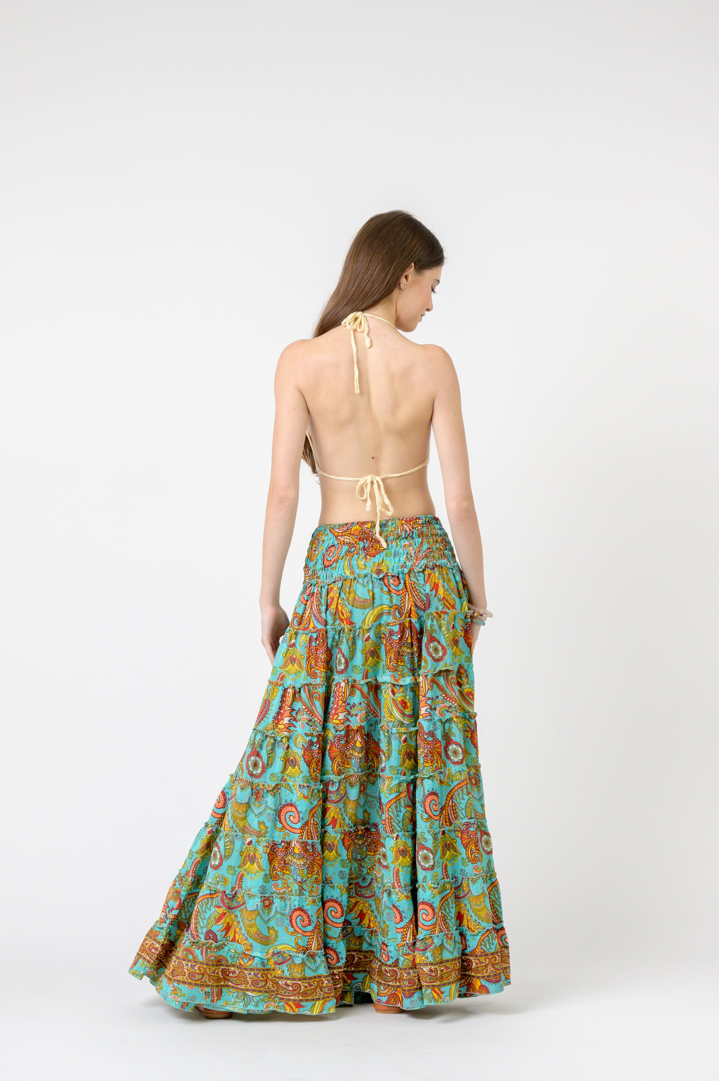 Rhea Layered Print Ruffle Skirt