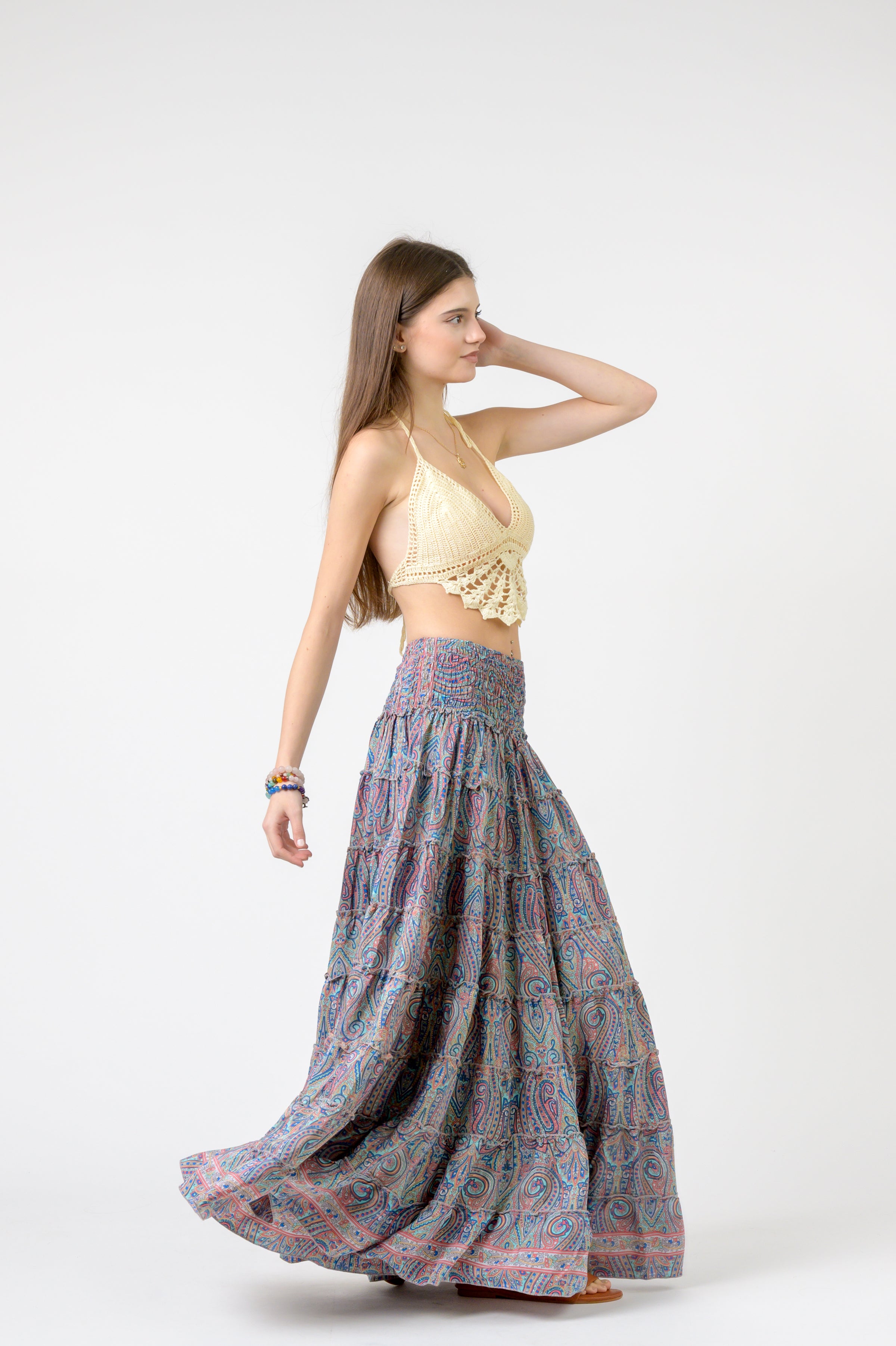 Rhea Layered Print Ruffle Skirt