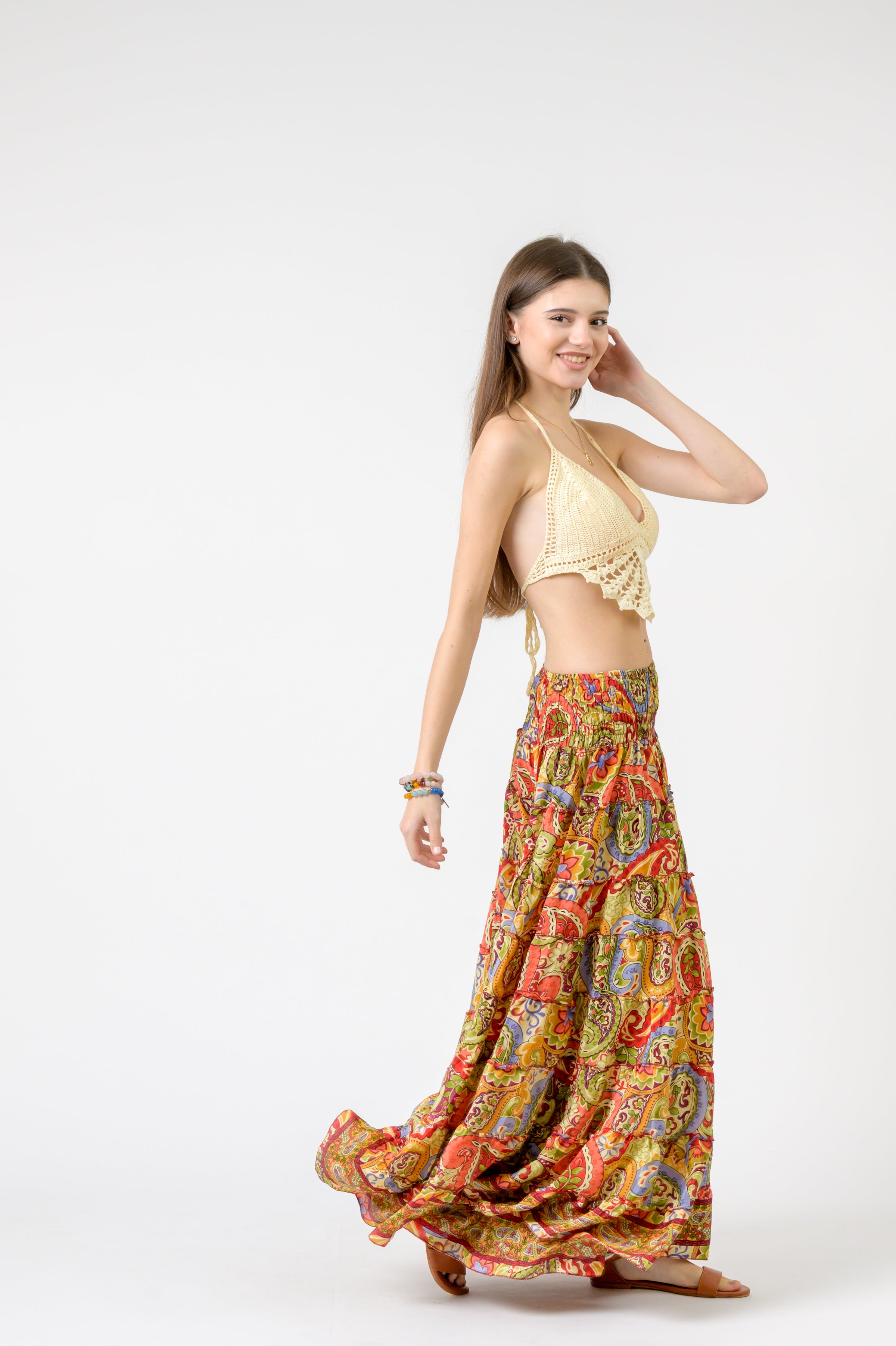Rhea Layered Print Ruffle Skirt (Assorted)