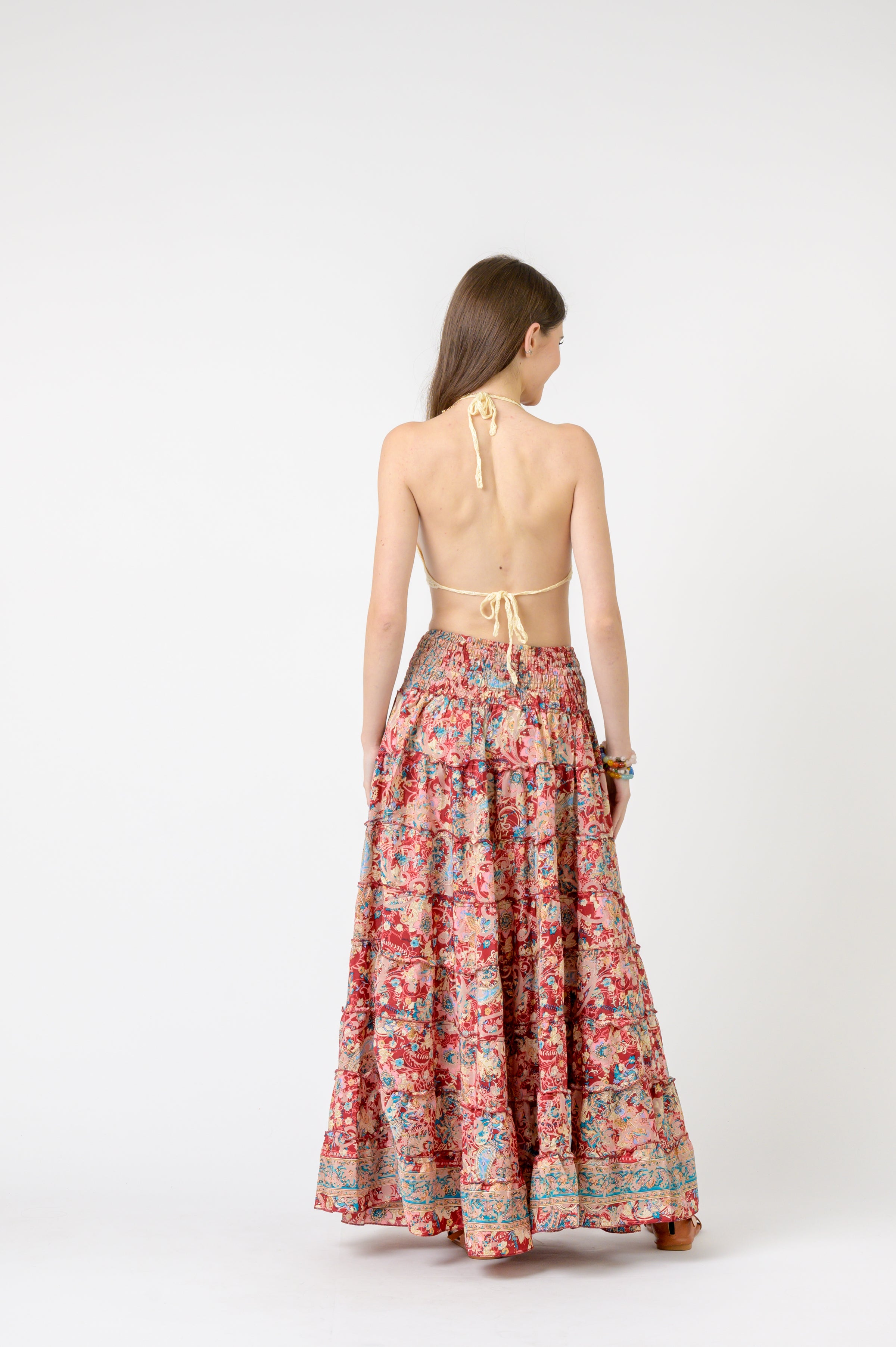 Rhea Layered Print Ruffle Skirt