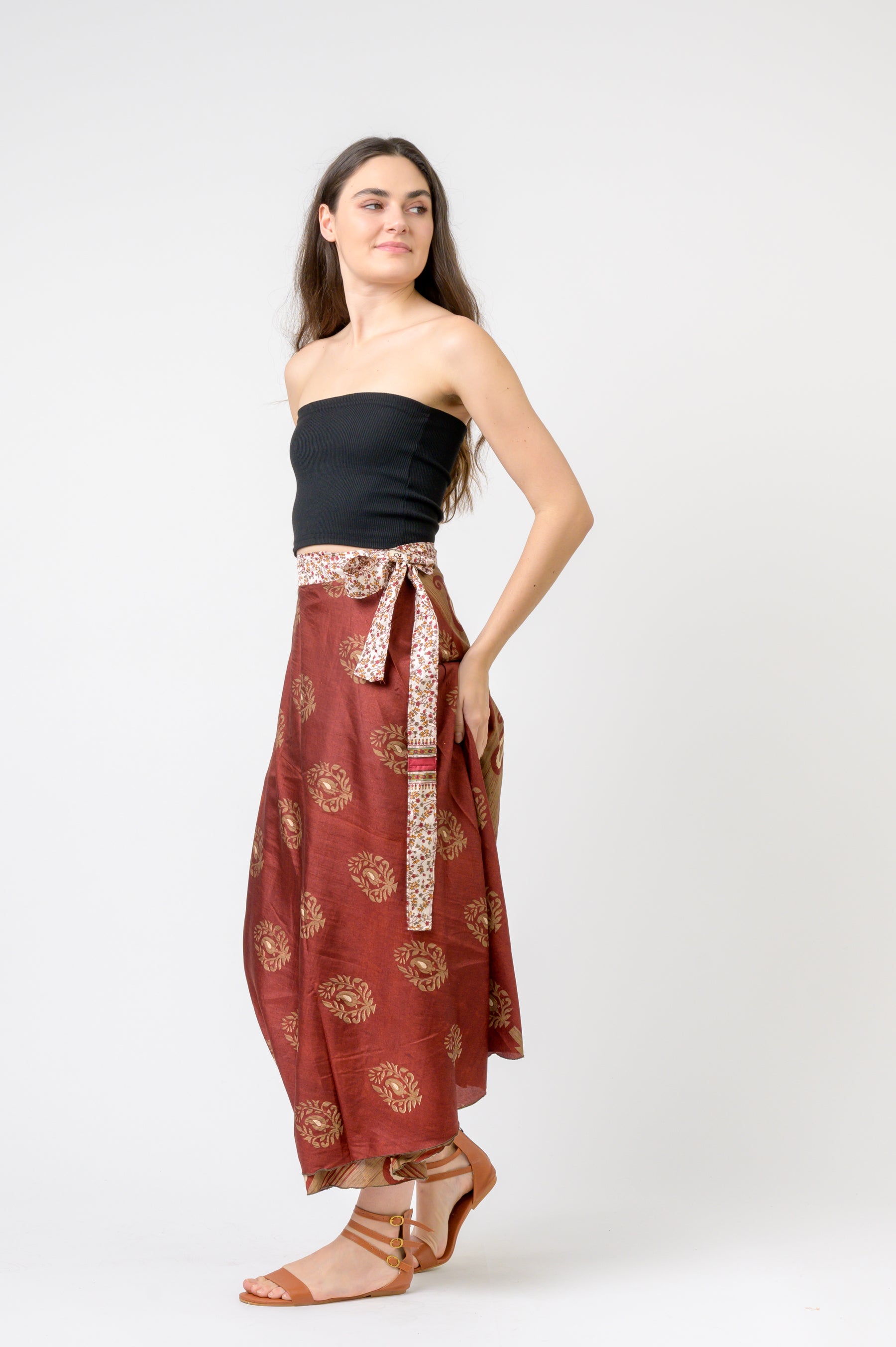 Rhea Printed Wrap Skirt