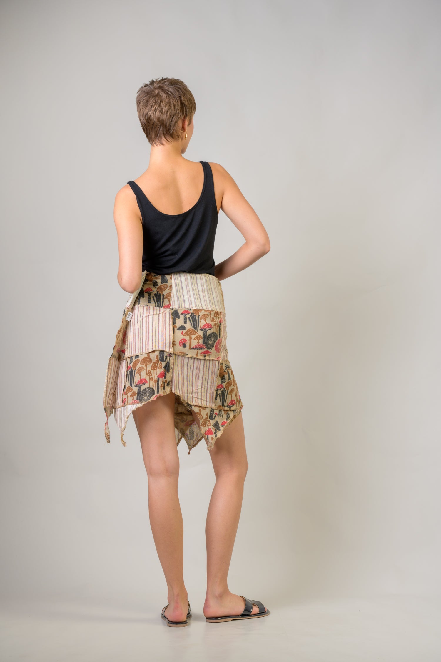 Rhea Stripe and Mushroom Patch Skirt
