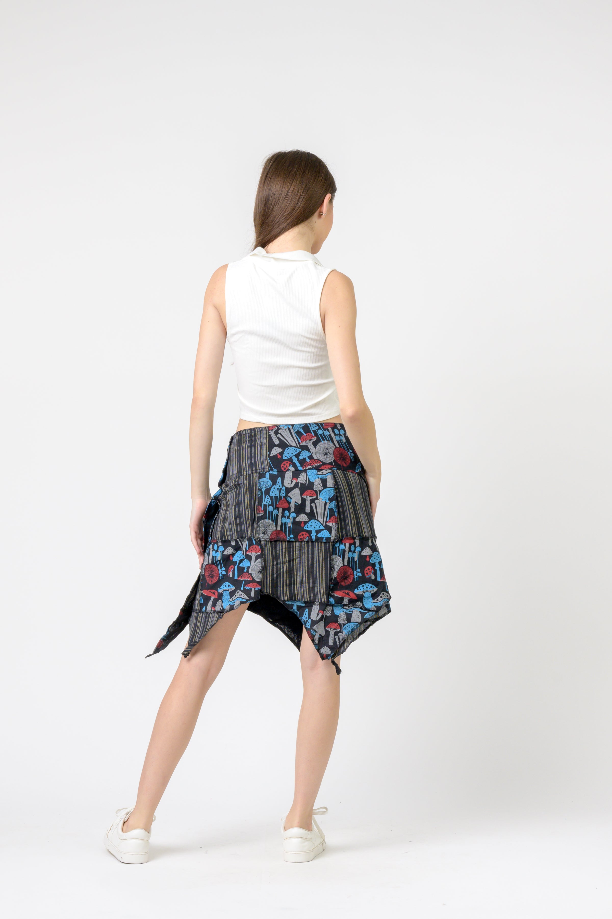 Rhea Stripe and Mushroom Patch Skirt