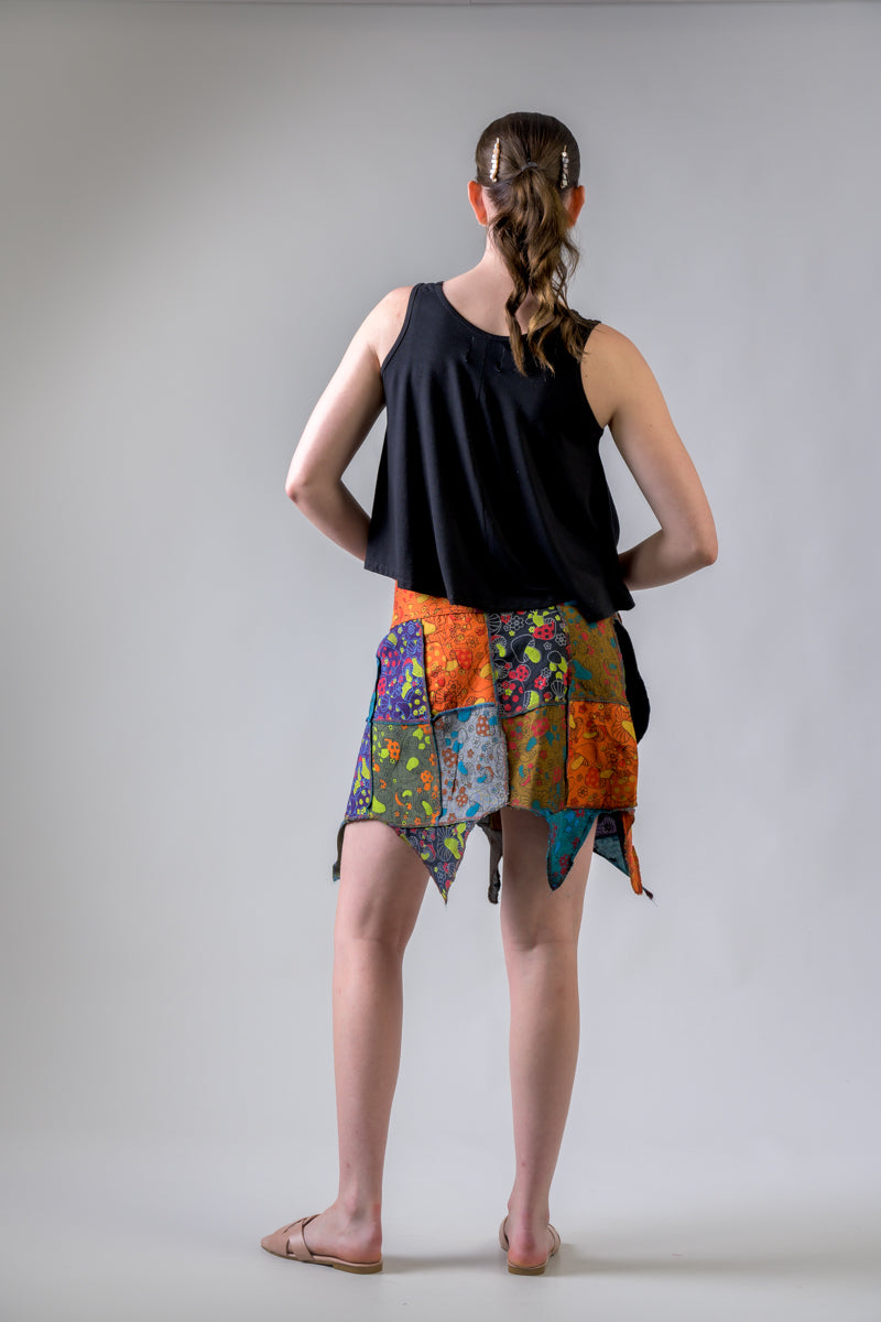Rhea Colorful Mushroom Patches Skirt