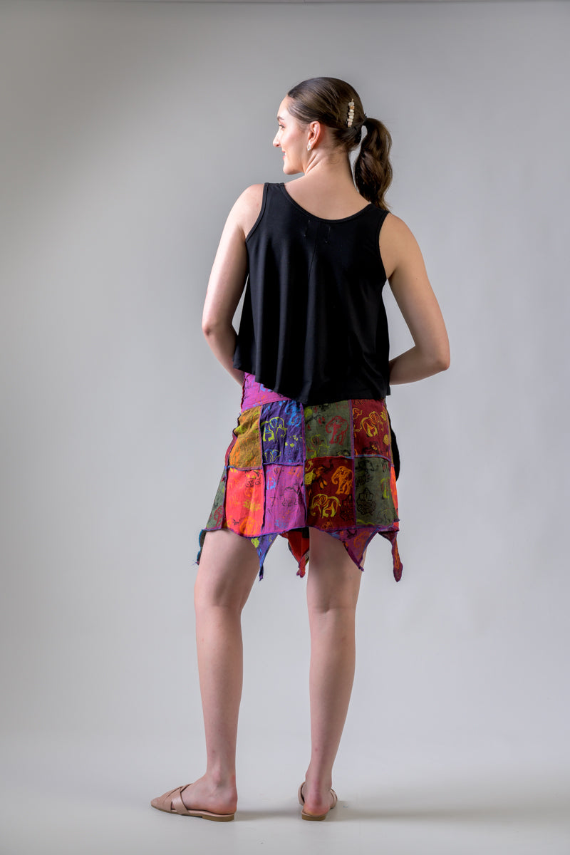 Rhea Colorful Mushroom Patches Skirt