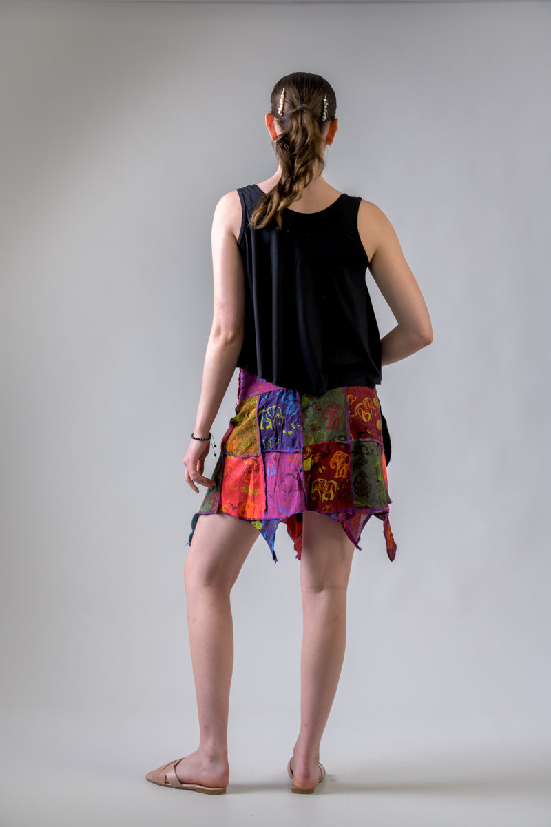Rhea Colorful Mushroom Patches Skirt