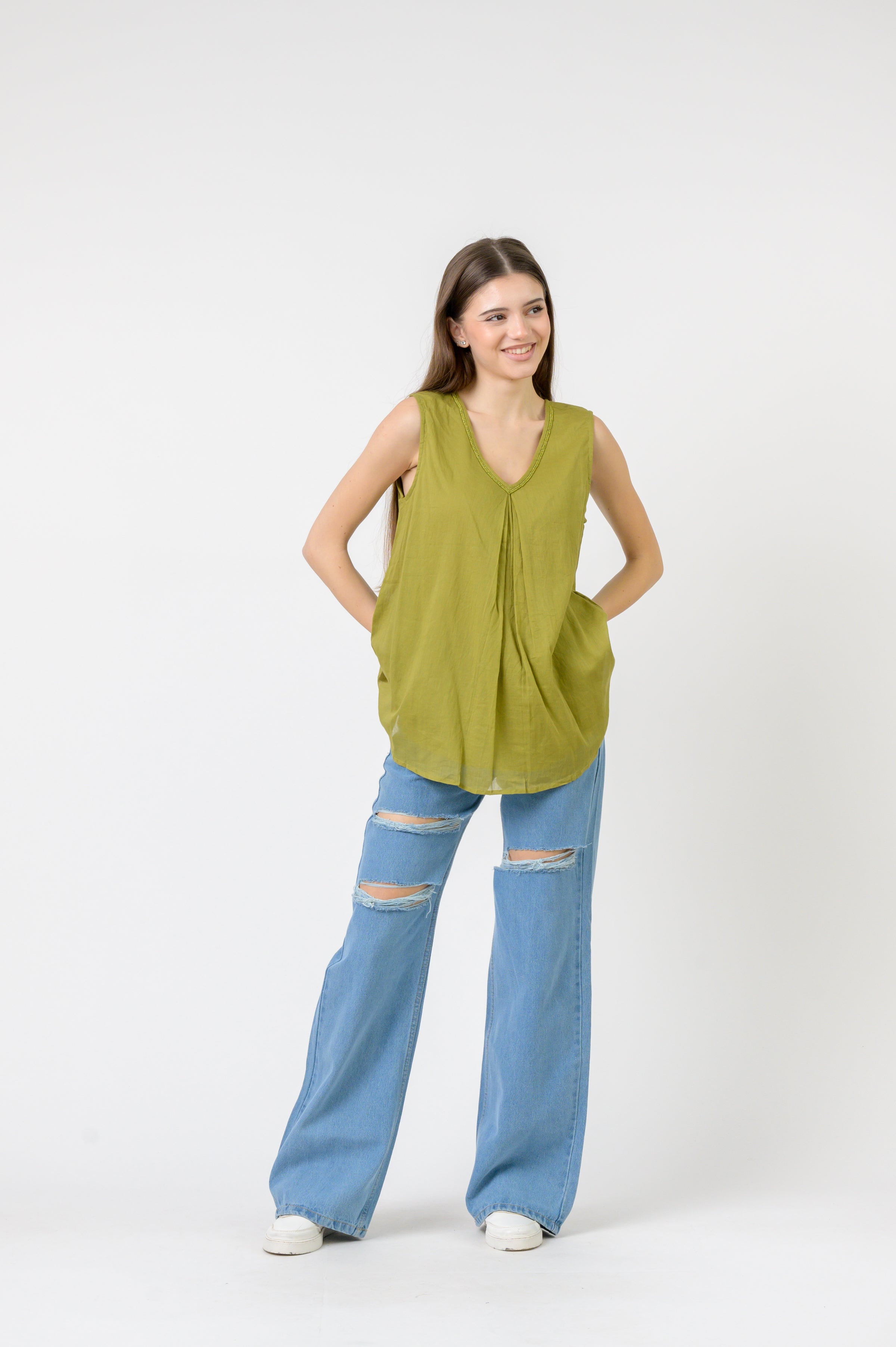 Rhea Meher Print Sleeveless Top