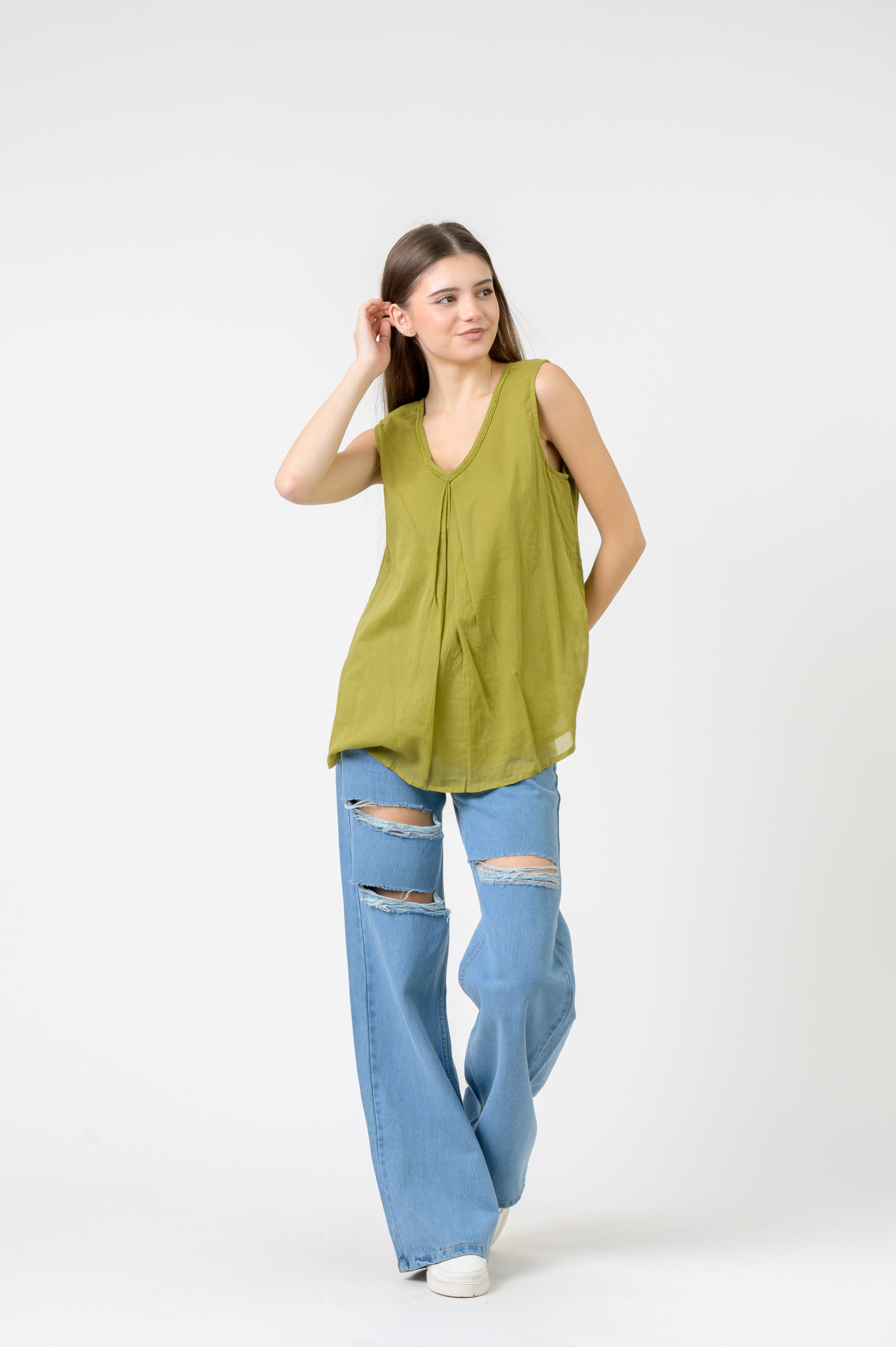 Rhea Meher Print Sleeveless Top