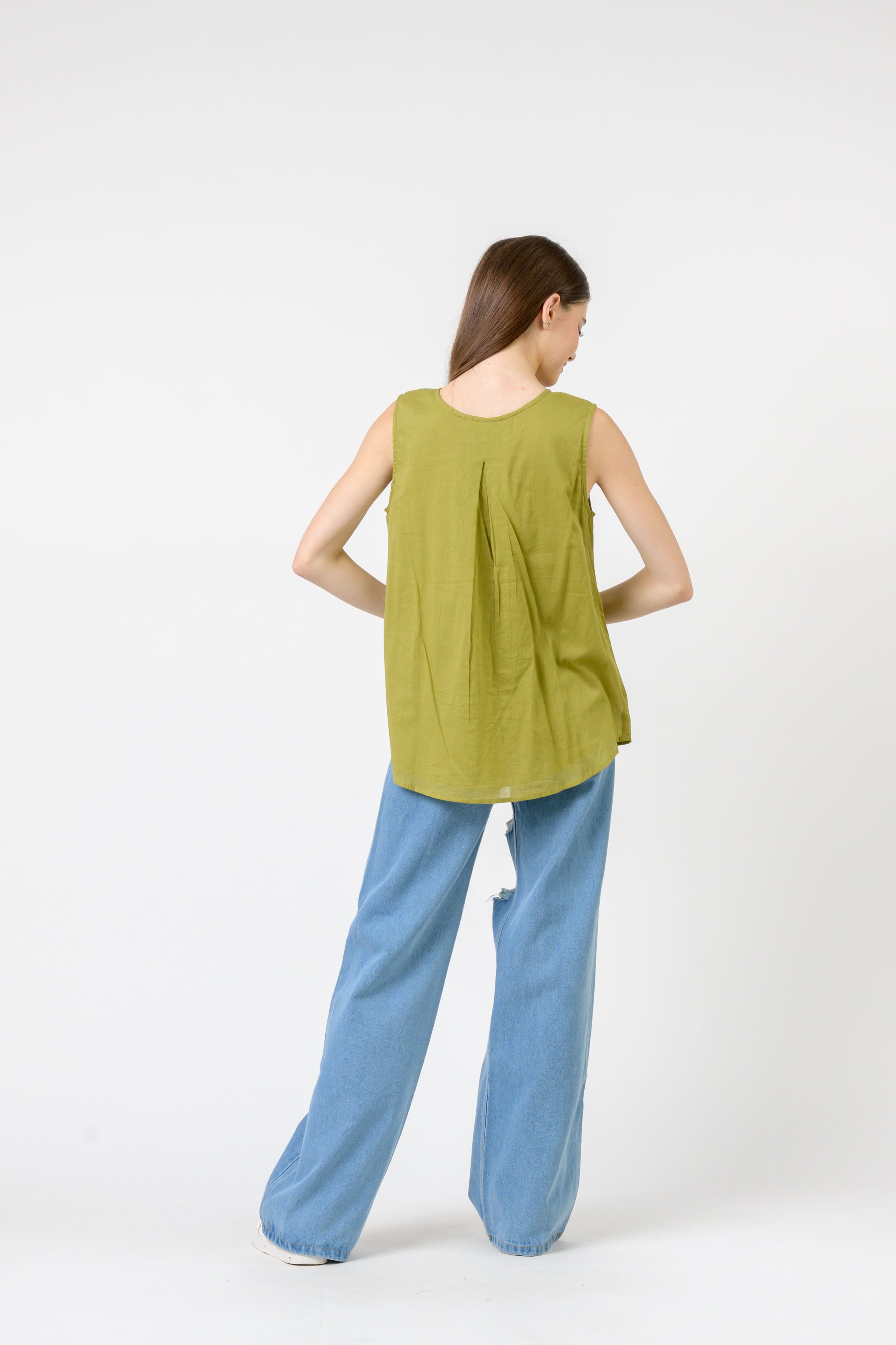 Rhea Solid Sleeveless Top