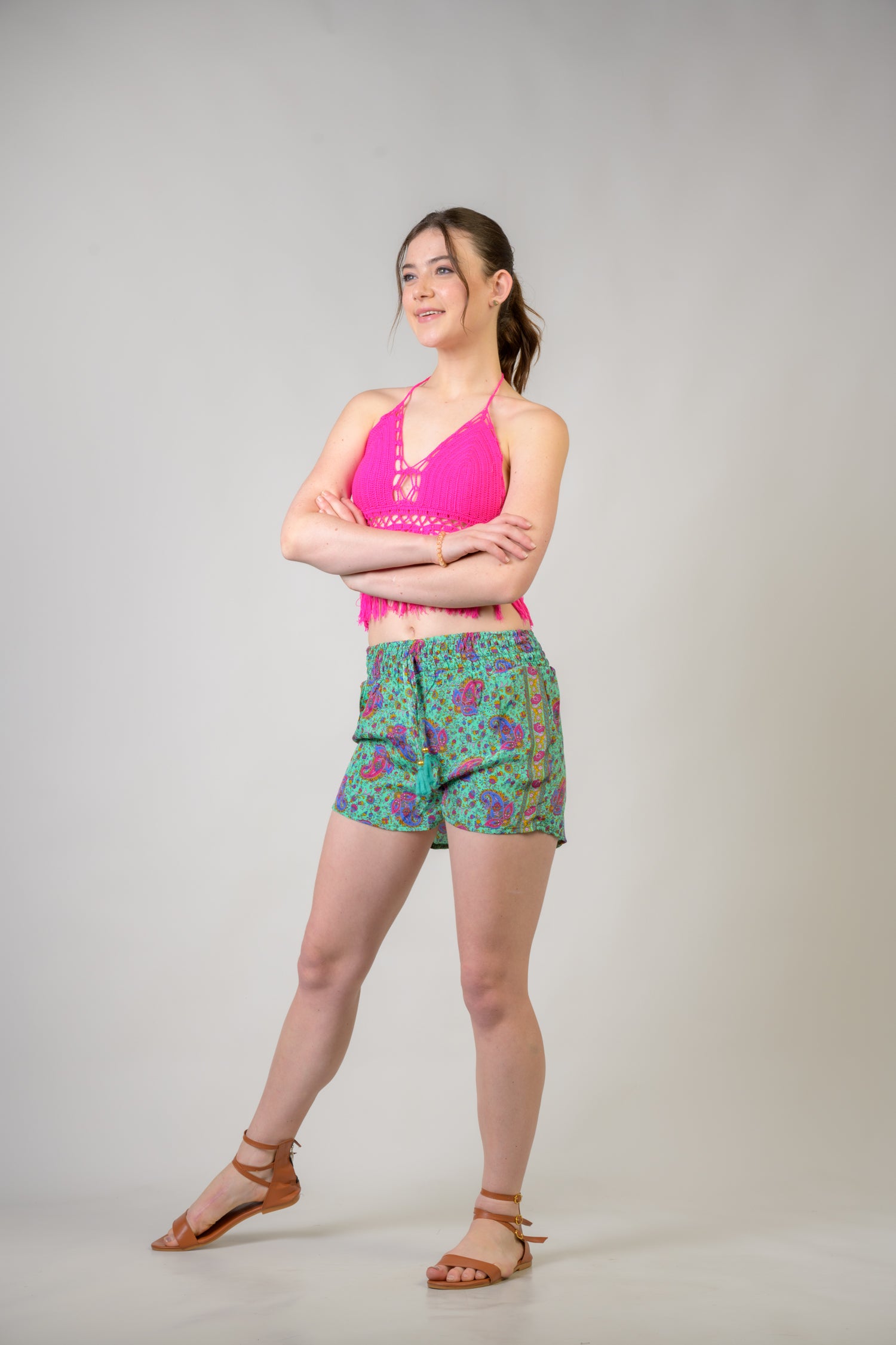 Rhea Patterned Bobbin Shorts Assorted / One Size