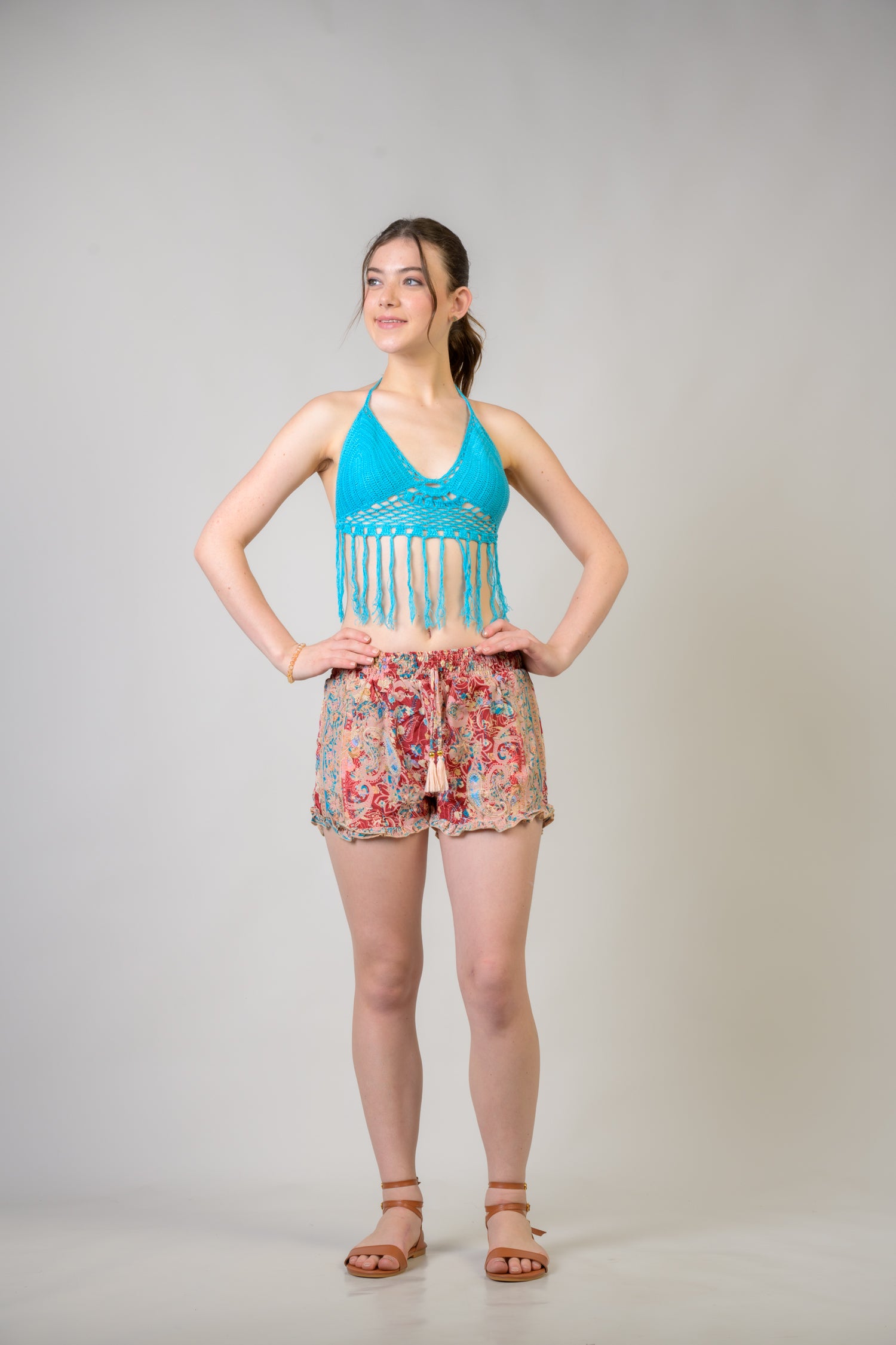 Rhea Patterned Bobbin Shorts Assorted / One Size