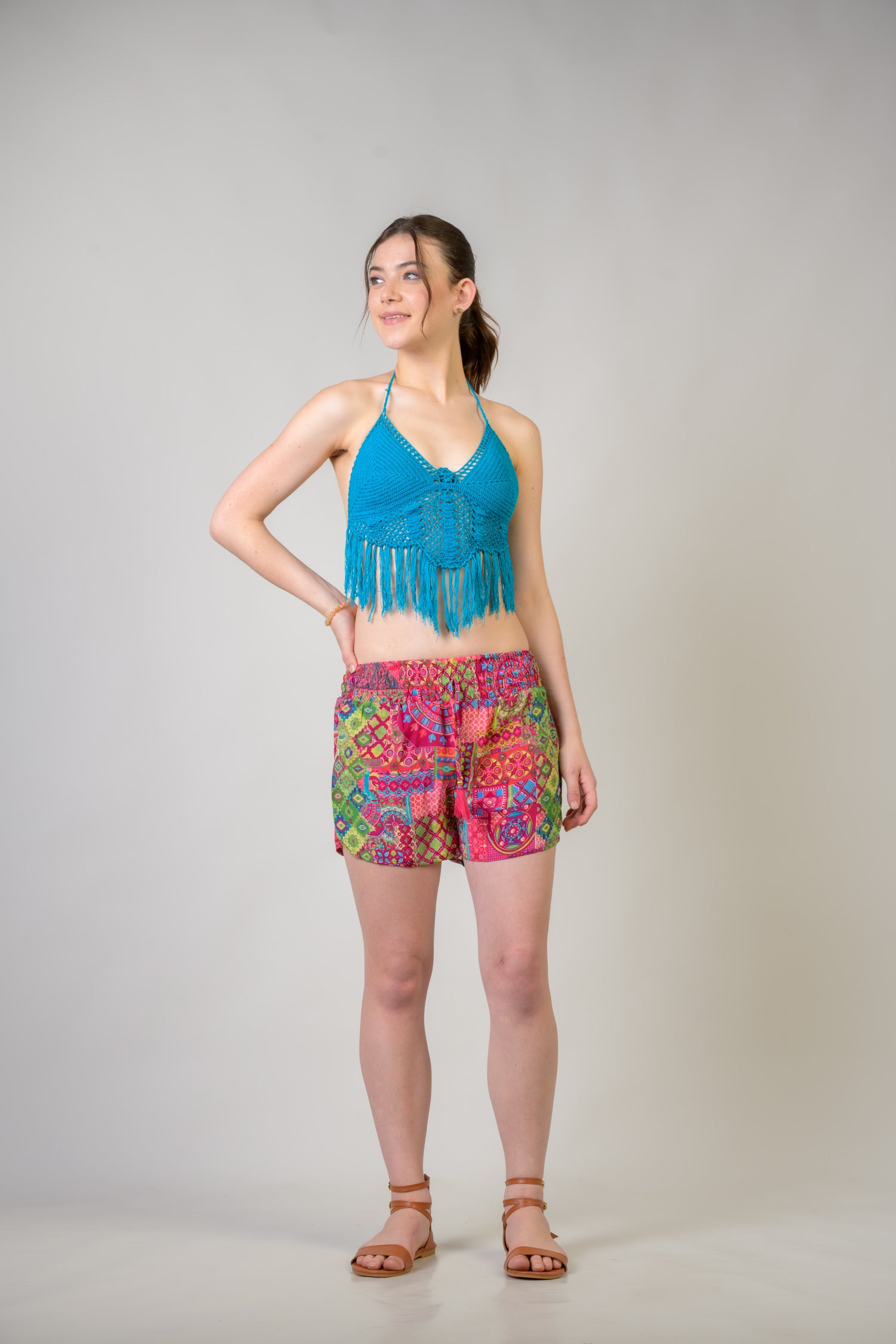 Rhea Patterned Bobbin Shorts Assorted / One Size