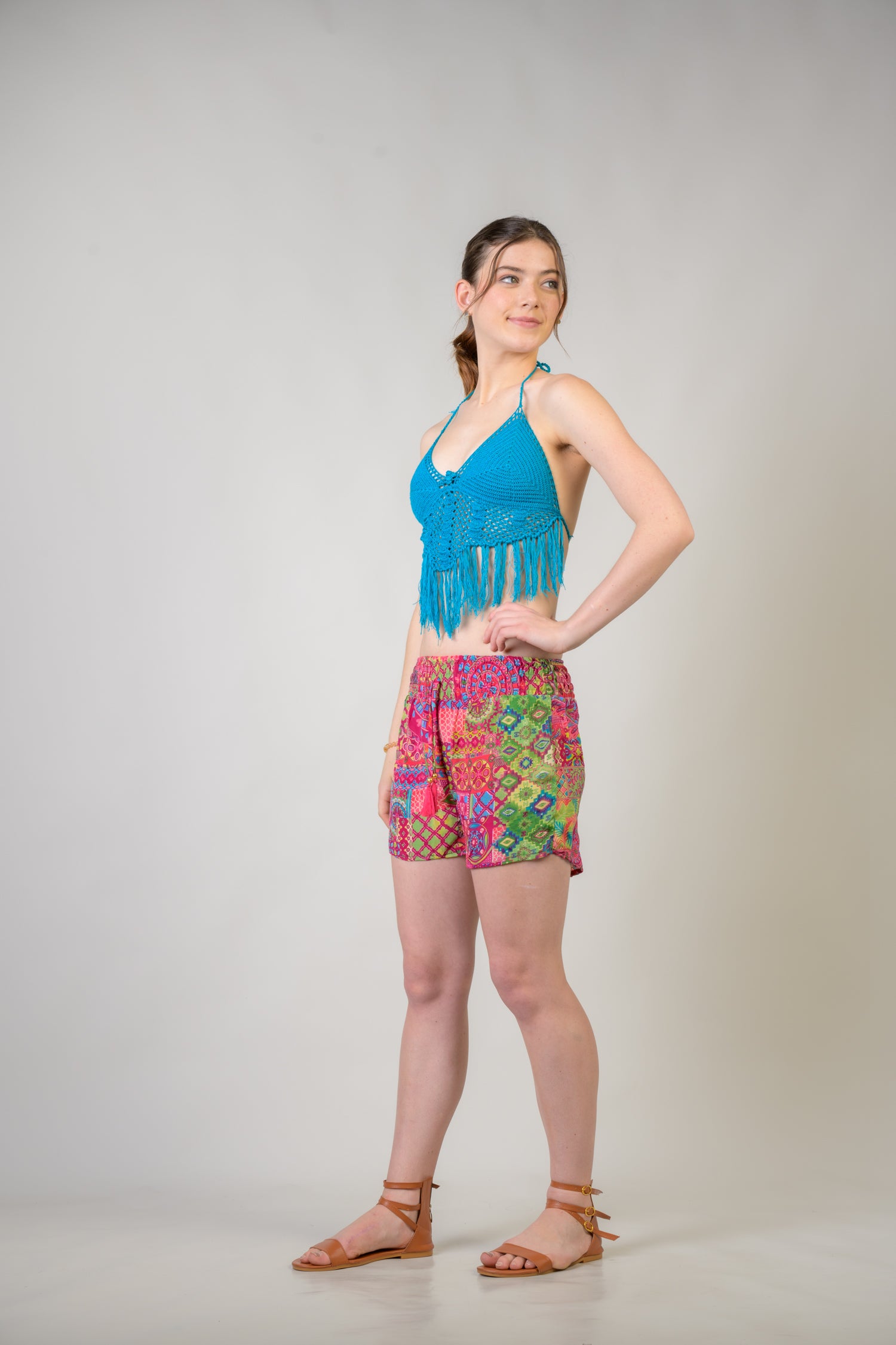 Rhea Patterned Bobbin Shorts Assorted / One Size