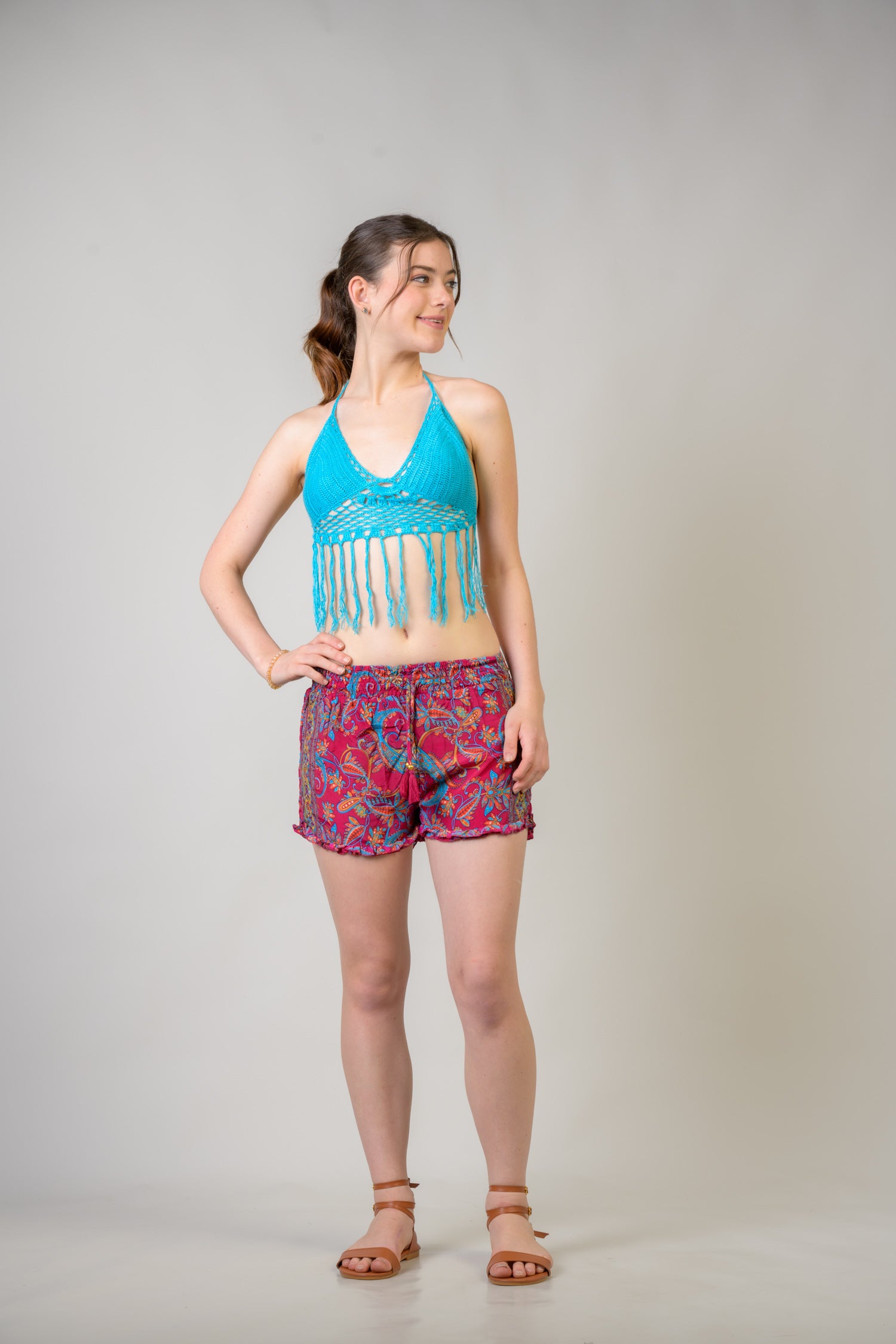 Rhea Patterned Bobbin Shorts Assorted / One Size