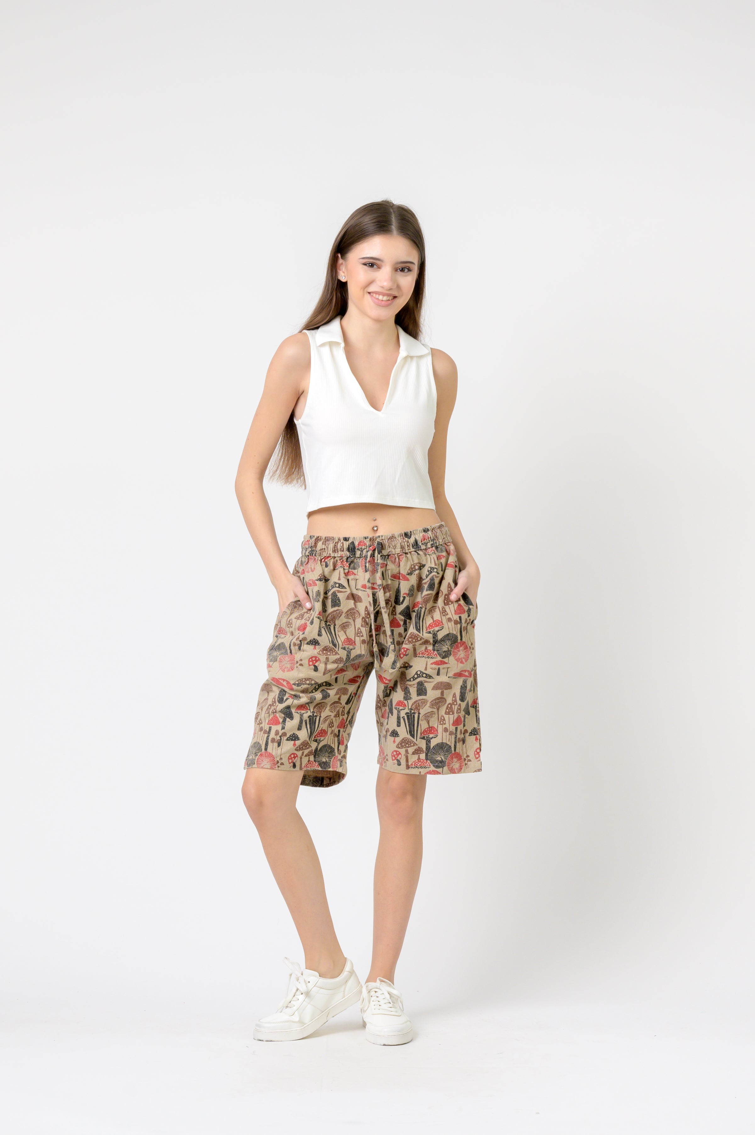 Rhea Mushroom Tied Shorts