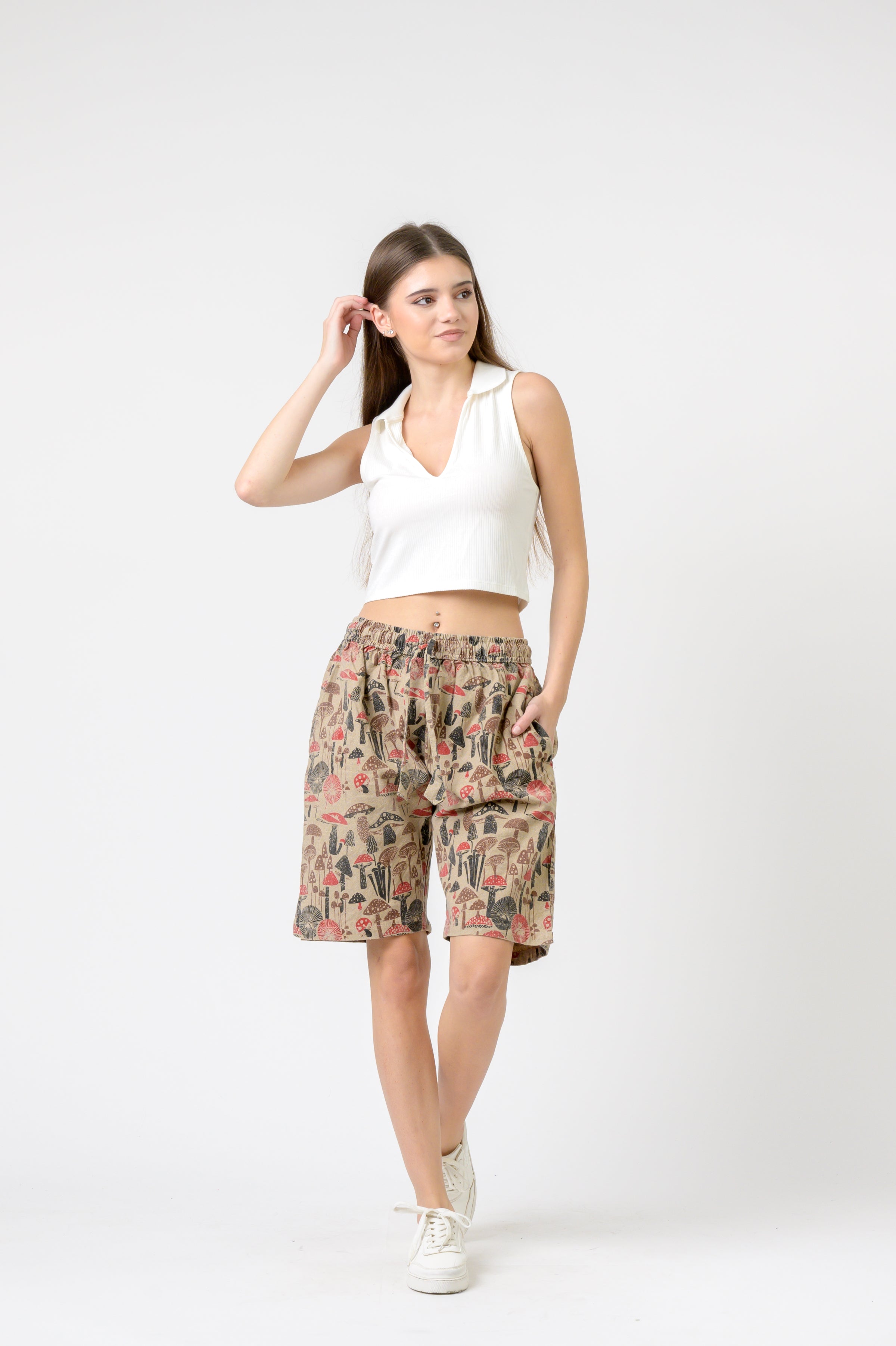 Rhea Mushroom Tied Shorts