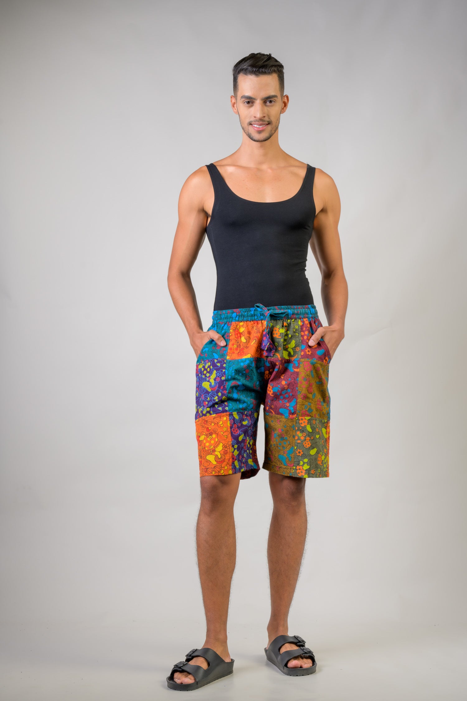 Rhea Colorful Mushroom Patches Shorts Multicolor / Medium