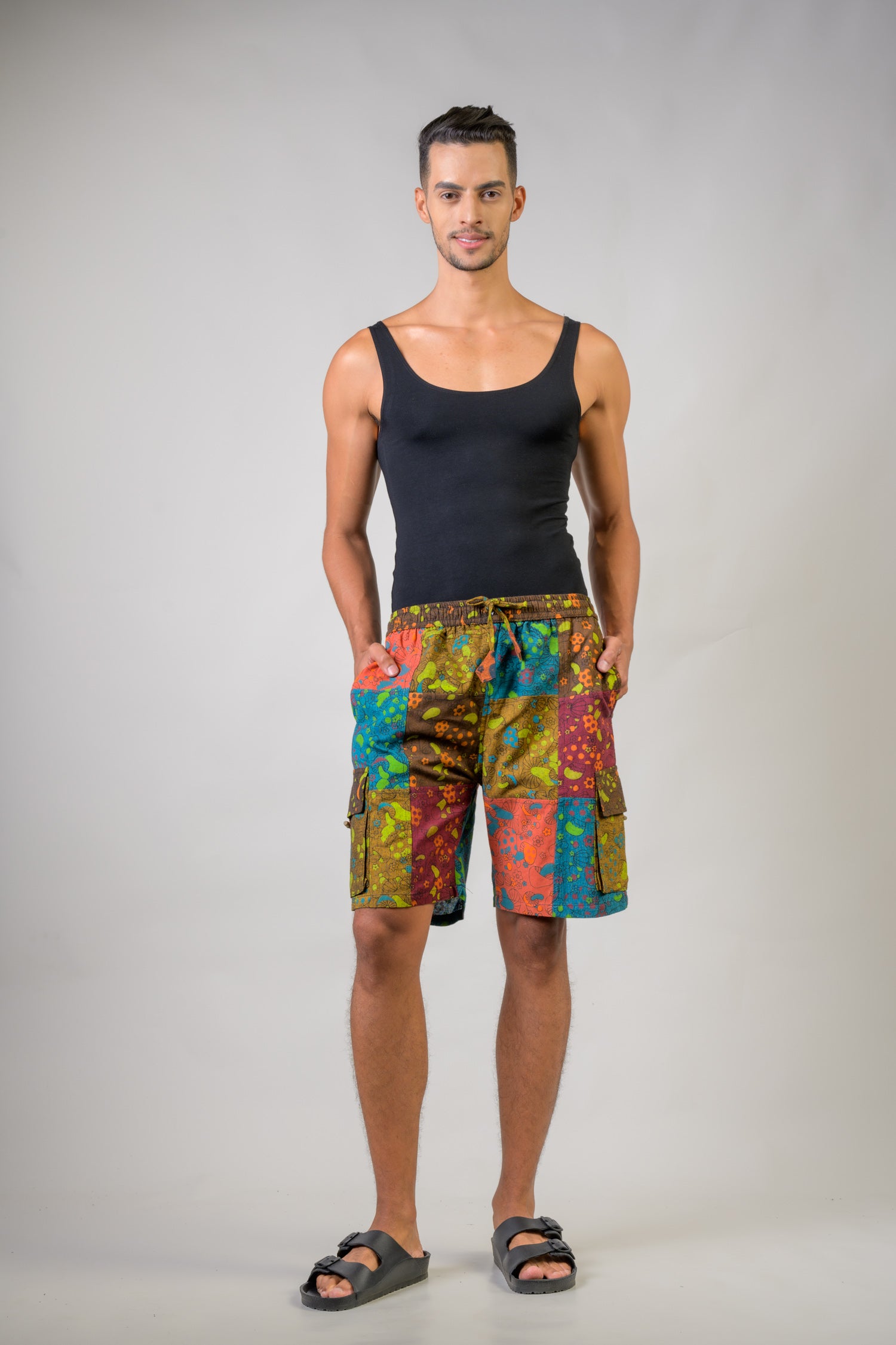 Rhea Colorful Mushroom Patches Shorts Multicolor / Medium