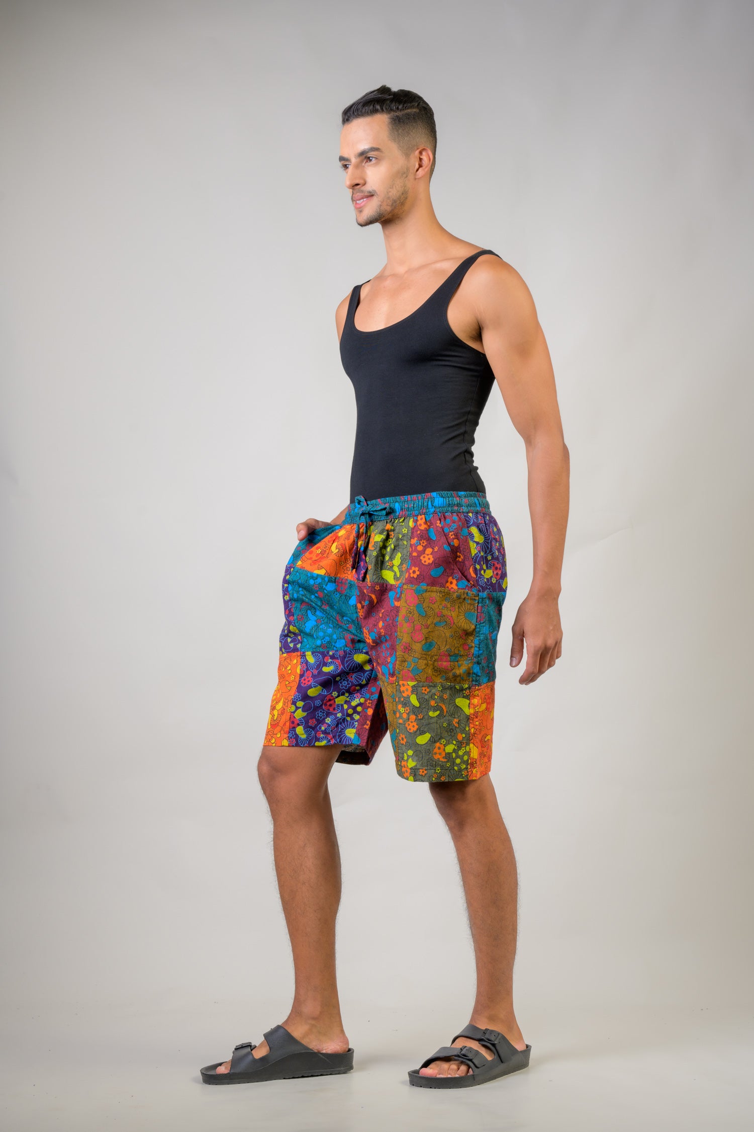 Rhea Colorful Mushroom Patches Shorts Multicolor / Large