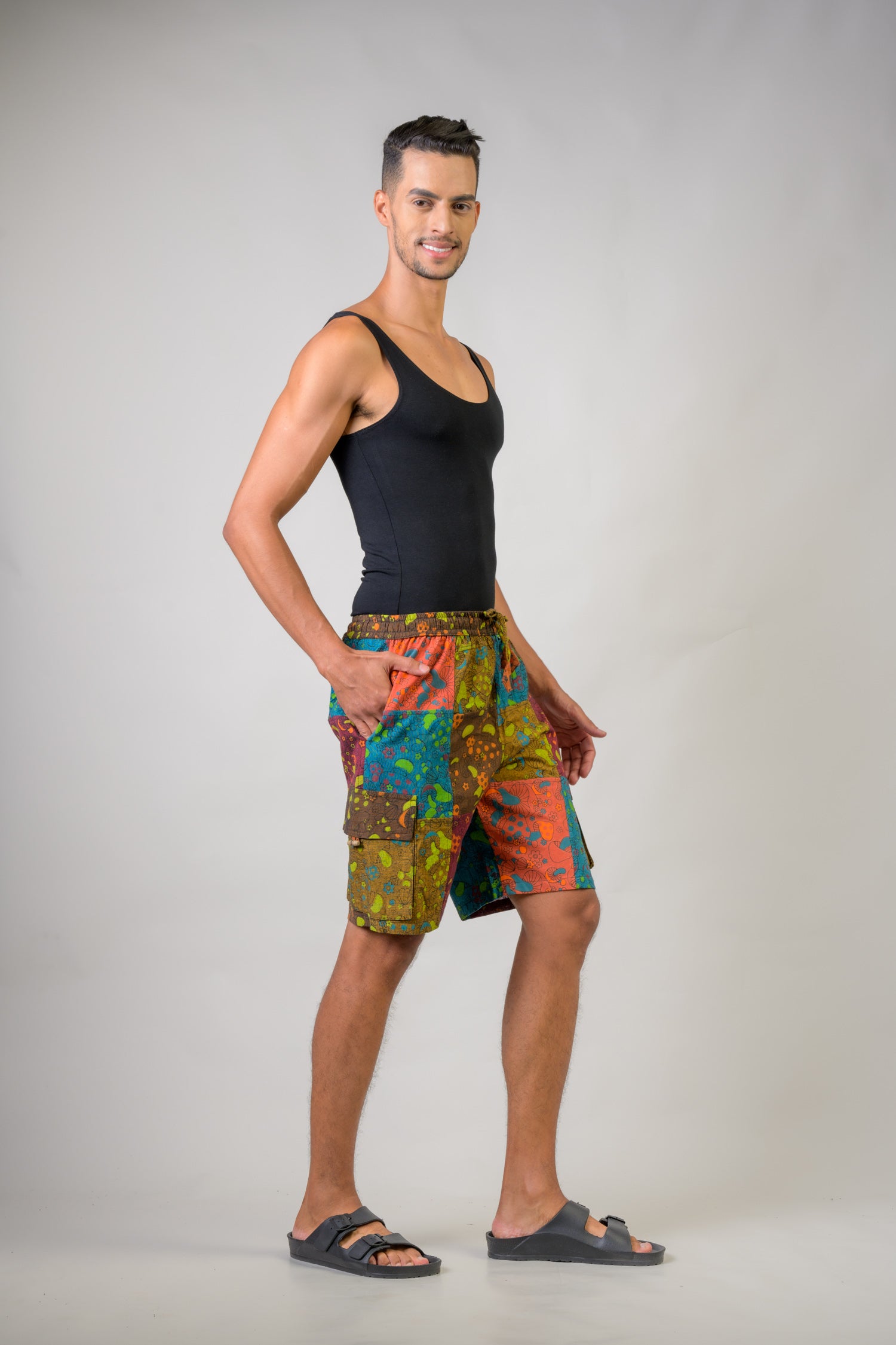 Rhea Colorful Mushroom Patches Shorts Multicolor / Small