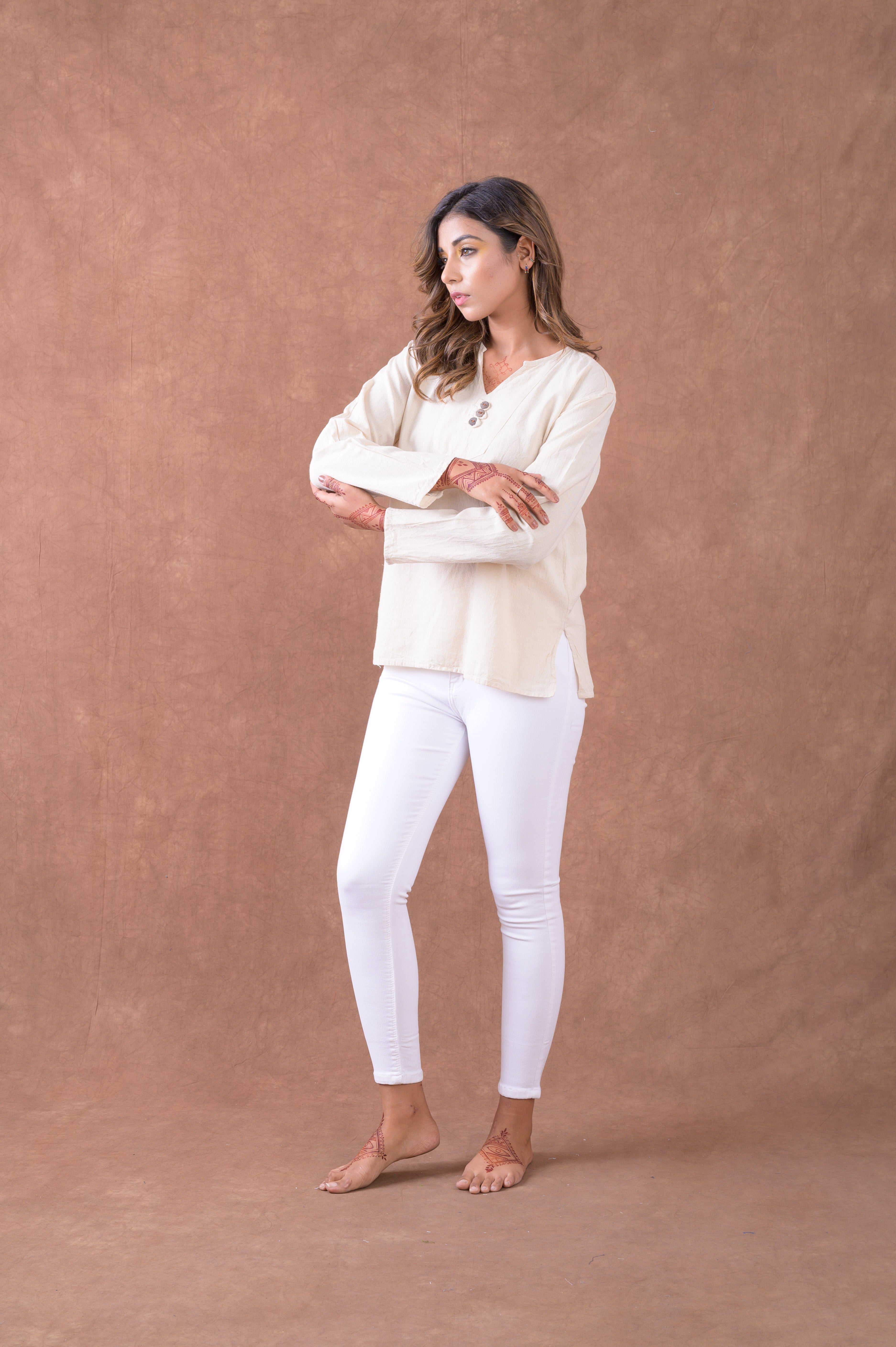 Rhea Button V-Neck Shirt