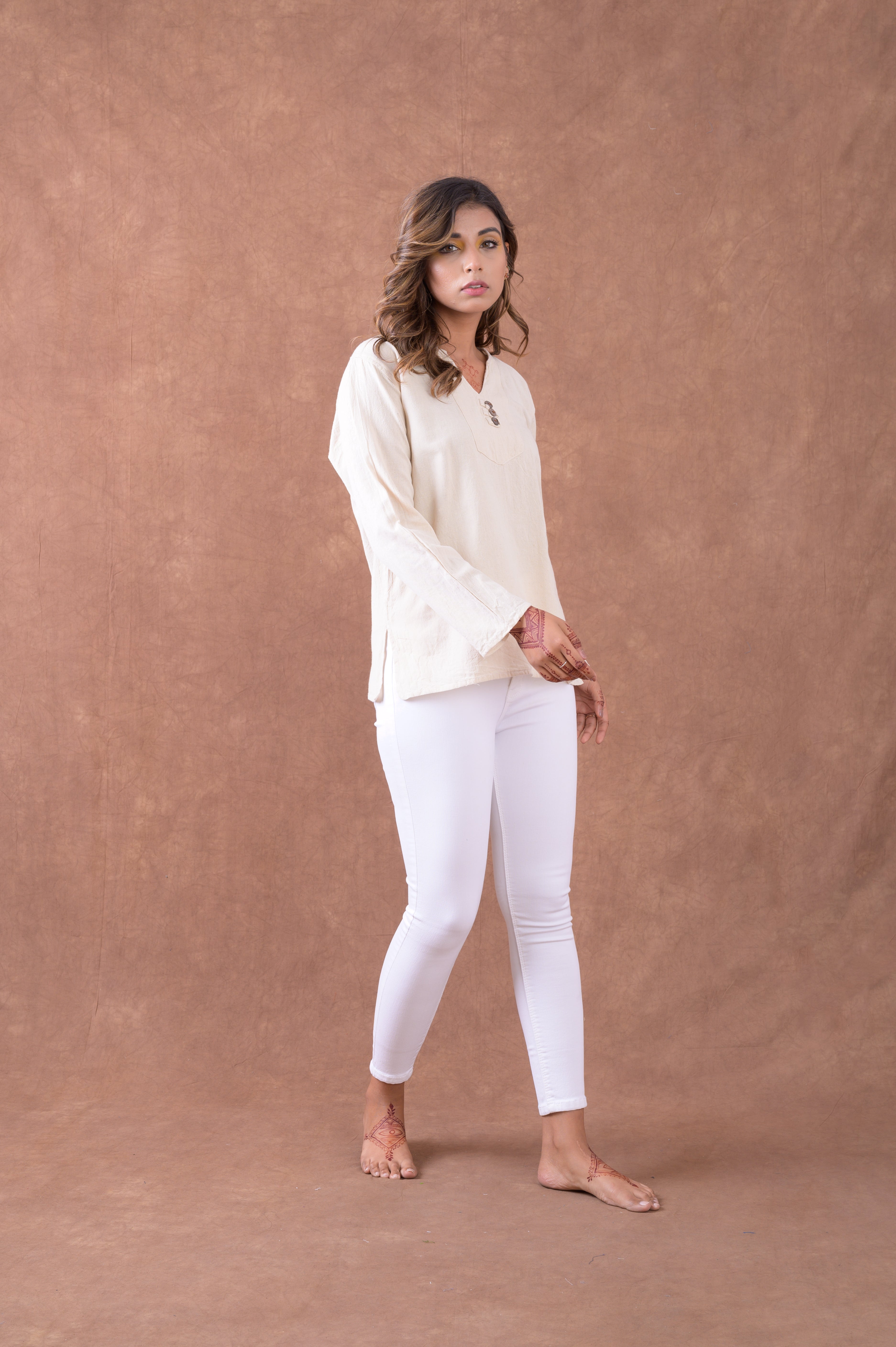 Rhea Button V-Neck Shirt