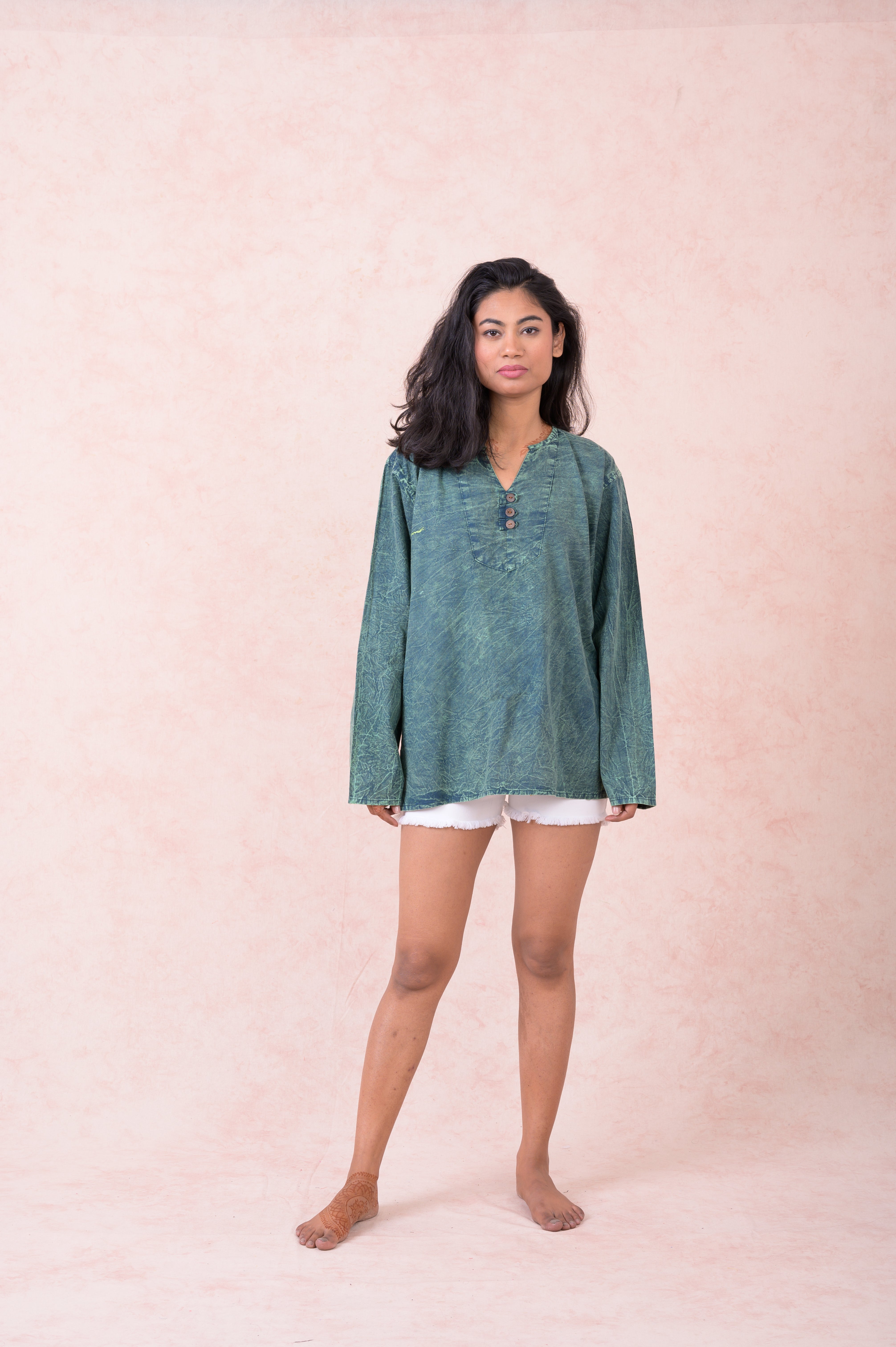 Rhea Button V-Neck Shirt