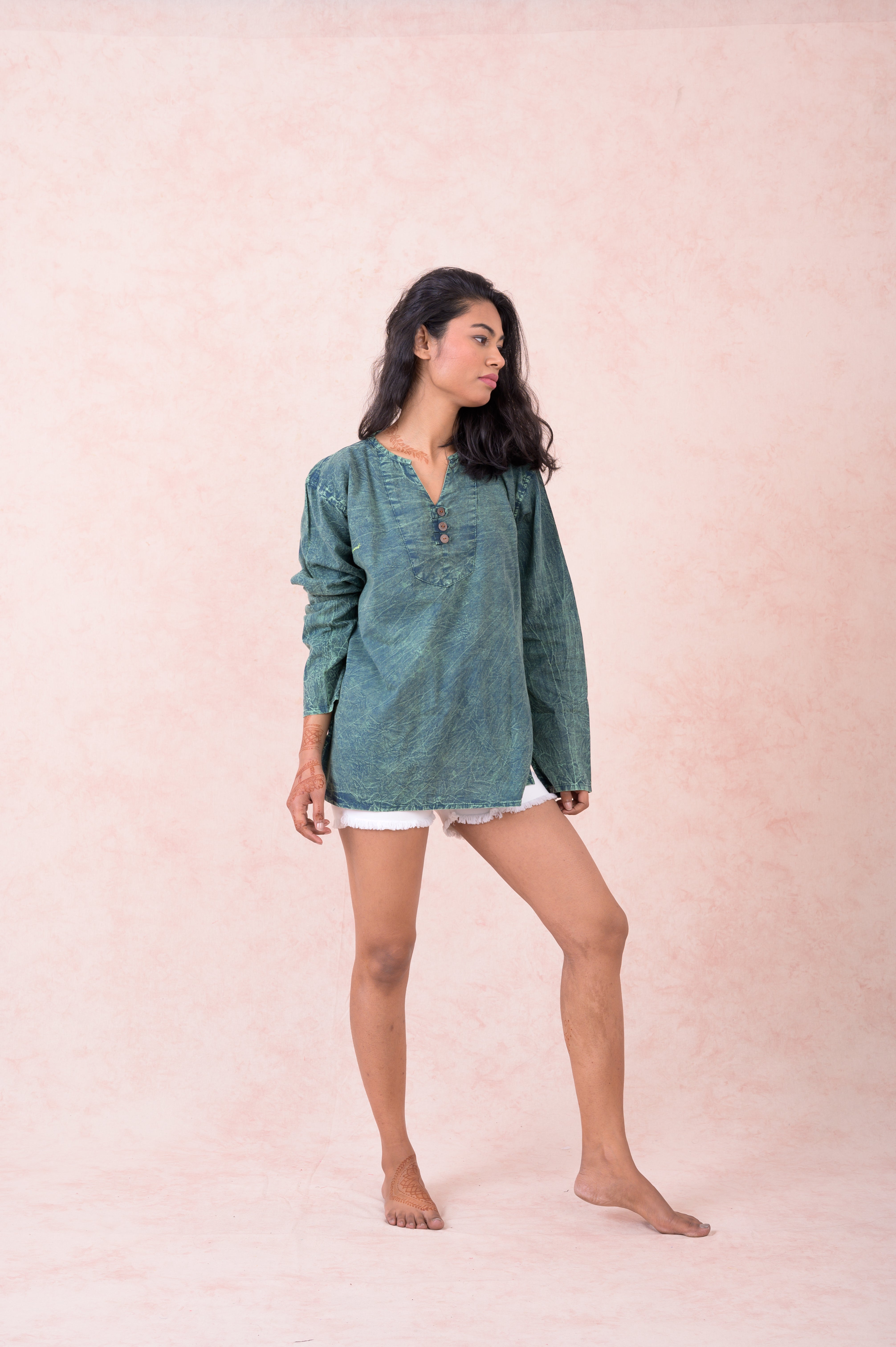 Rhea Button V-Neck Shirt